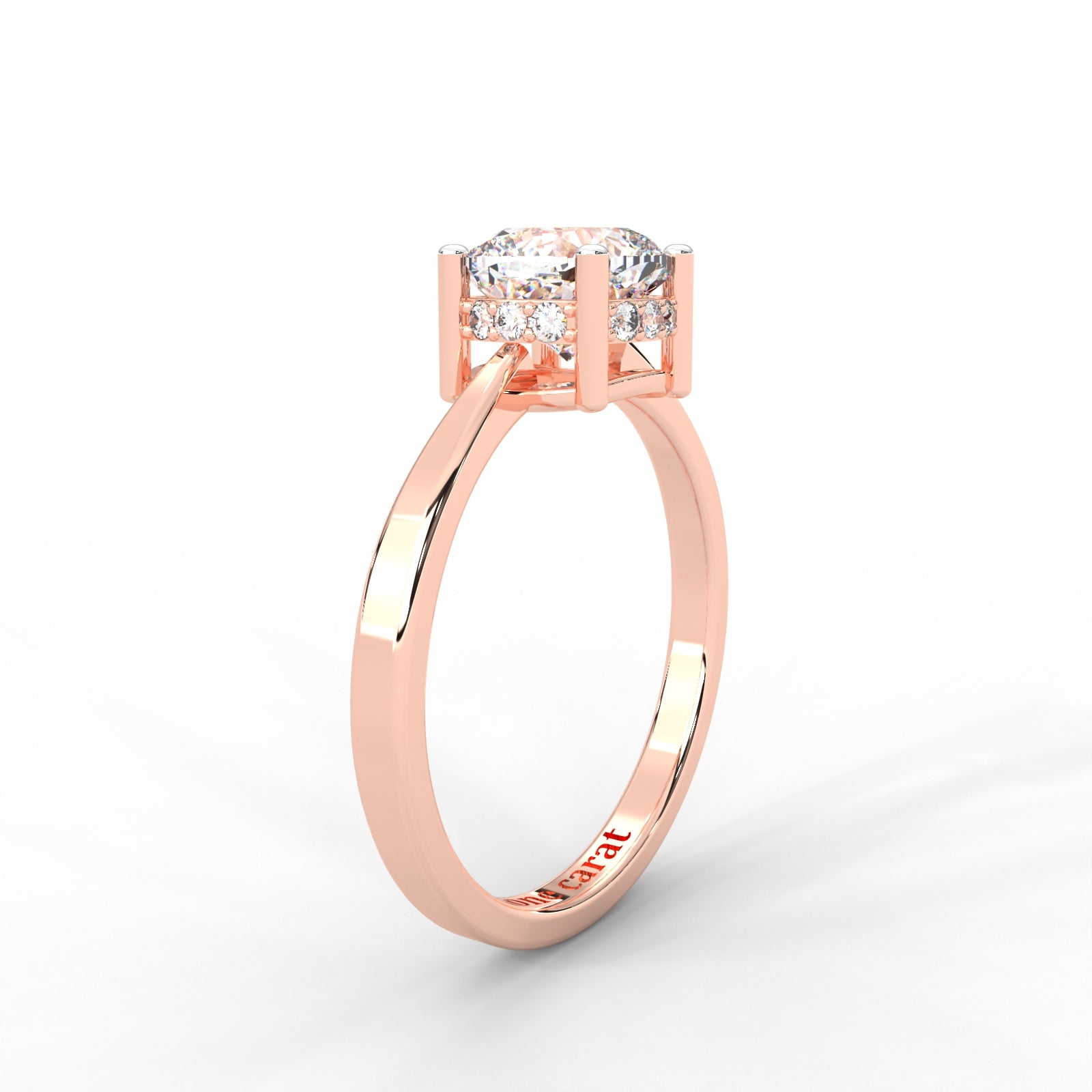 Cushion Moissanite Solitaire with Hidden Accents - 1 CARAT in 14K Yellow Gold Plated