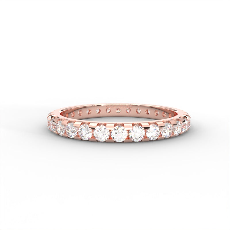 0.96 CARAT Round Moissanite Eternity Band in 14K Yellow Gold Plated