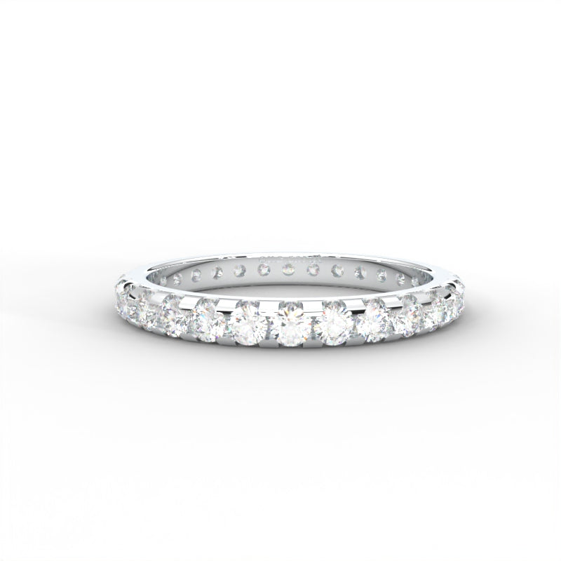 0.96 CARAT Round Moissanite Eternity Band in 14K Yellow Gold Plated