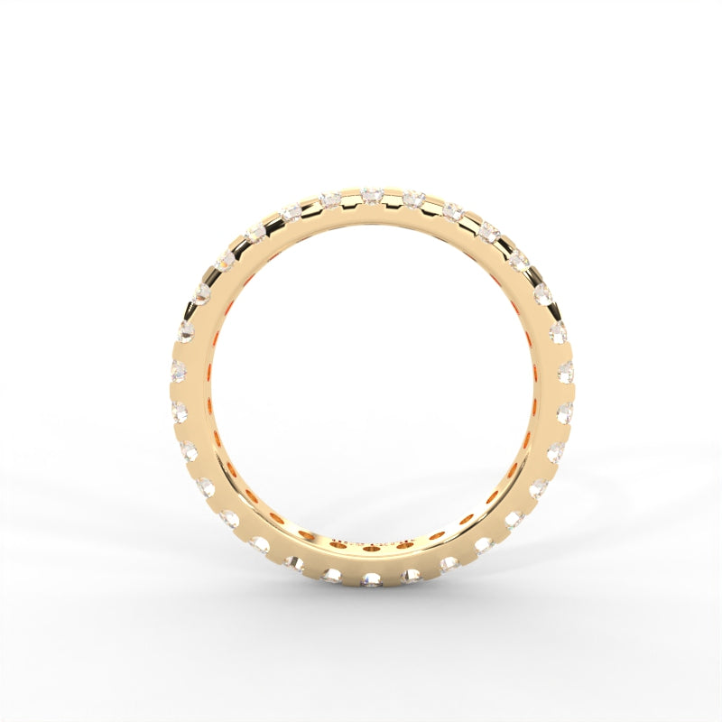 0.96 CARAT Round Moissanite Eternity Band in 14K Yellow Gold Plated
