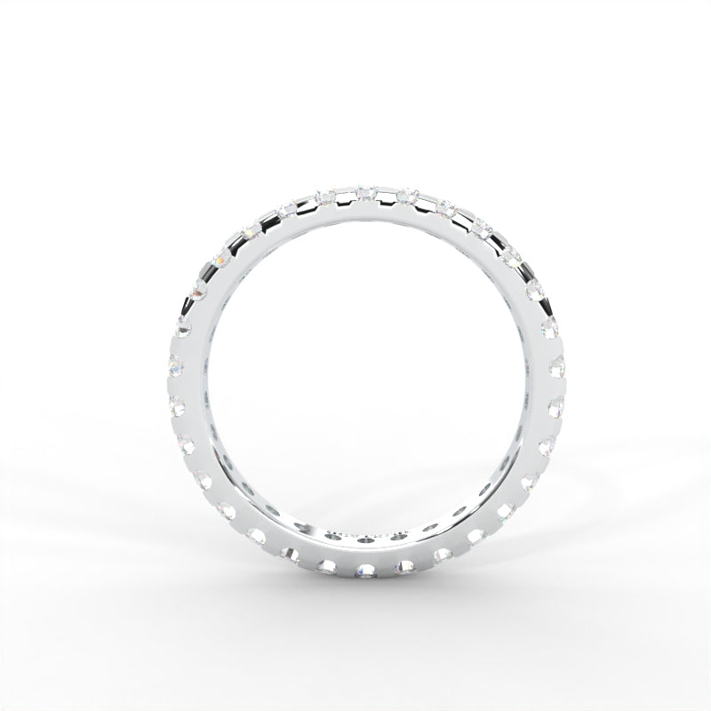 0.96 CARAT Round Moissanite Eternity Band in 14K Yellow Gold Plated
