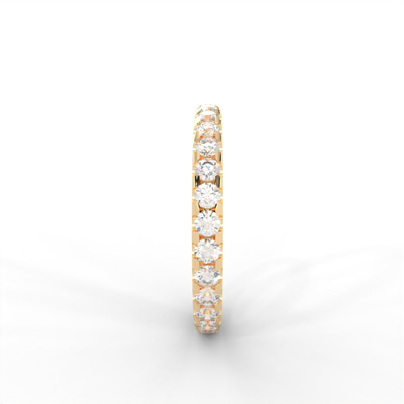 0.96 CARAT Round Moissanite Eternity Band in 14K Yellow Gold Plated
