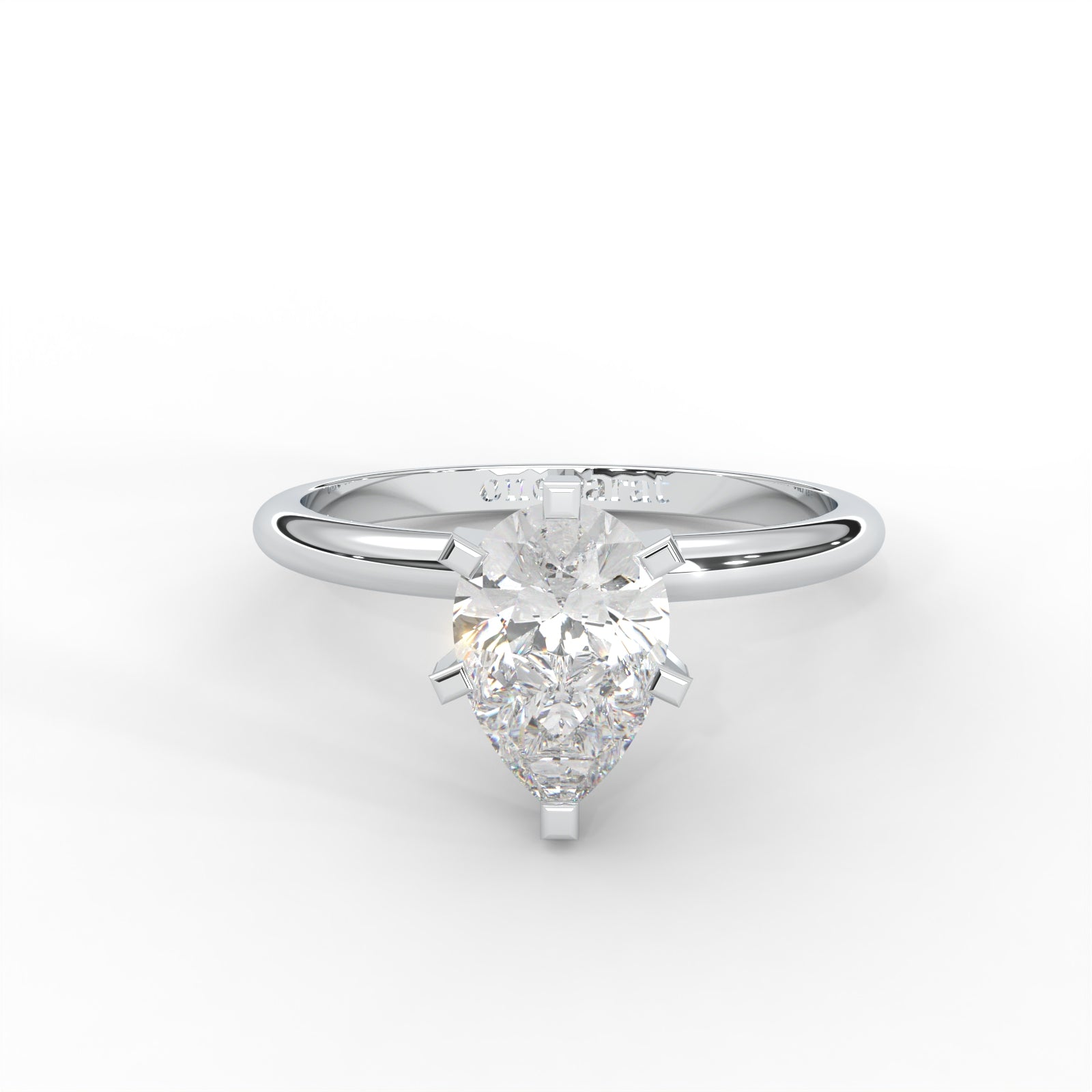 Pear Moissanite Solitaire Ring - 1 CARAT in 14K Rose Gold Plated