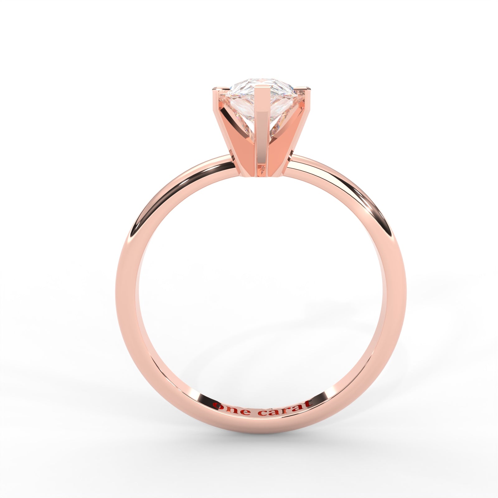 Pear Moissanite Solitaire Ring - 1 CARAT in 14K Rose Gold Plated