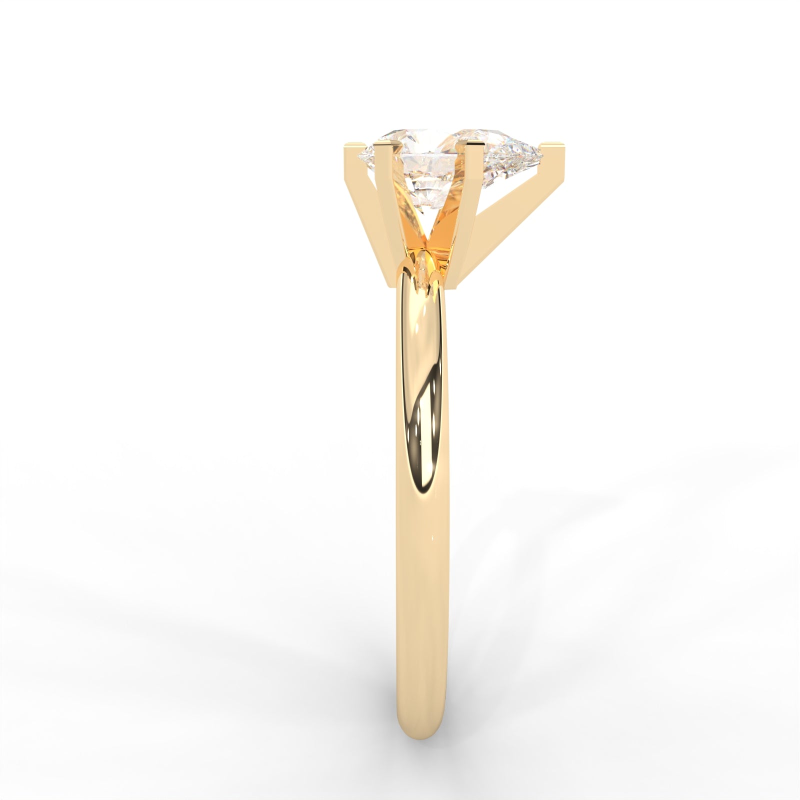 Pear Moissanite Solitaire Ring - 1 CARAT in 14K Rose Gold Plated