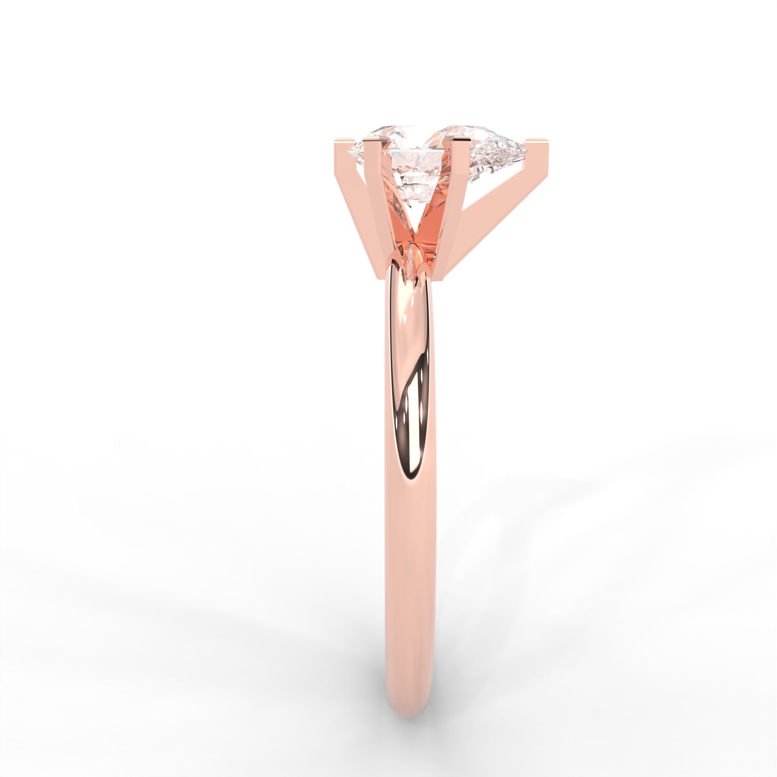 Pear Moissanite Solitaire Ring - 1 CARAT in 14K Rose Gold Plated
