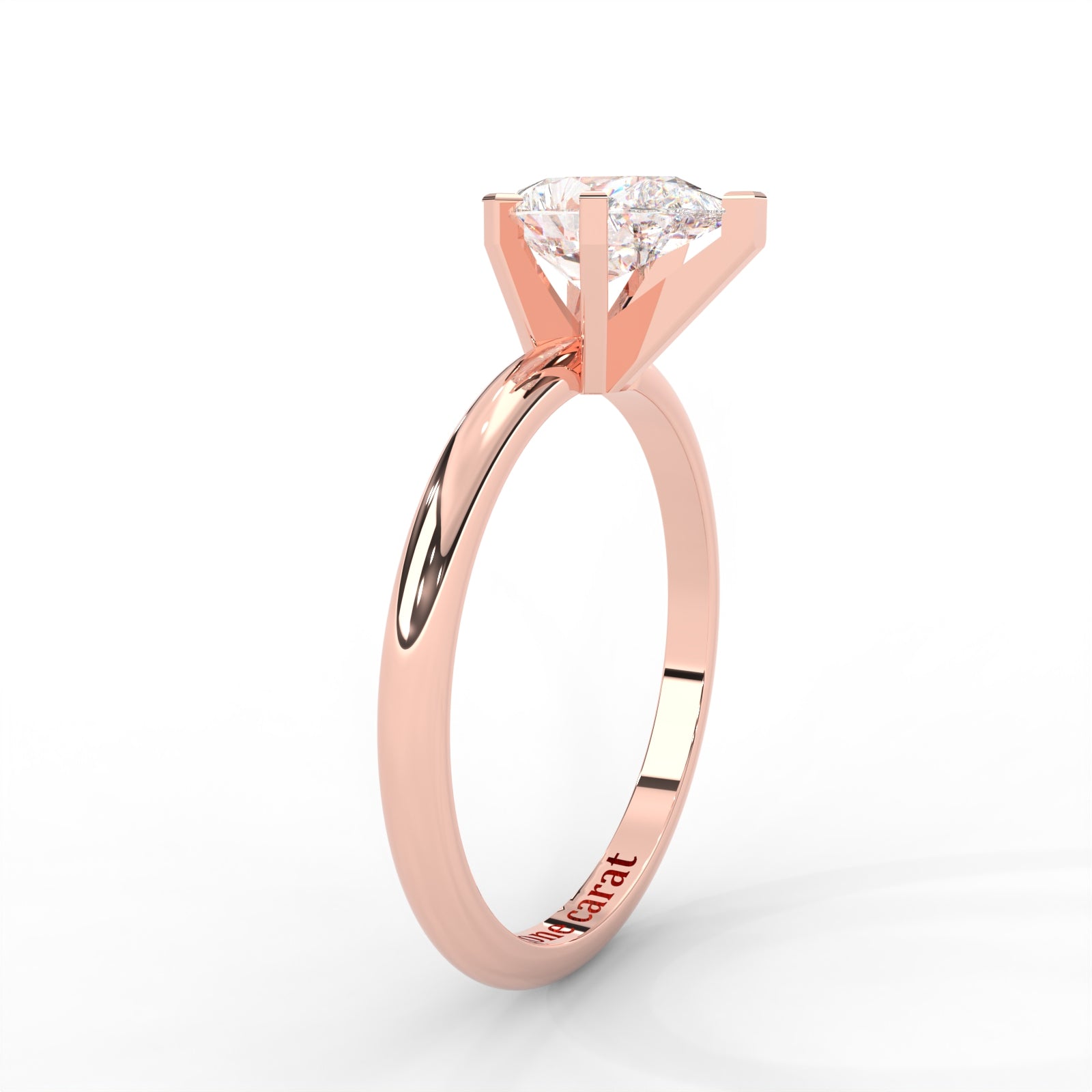 Pear Moissanite Solitaire Ring - 1 CARAT in 14K Rose Gold Plated