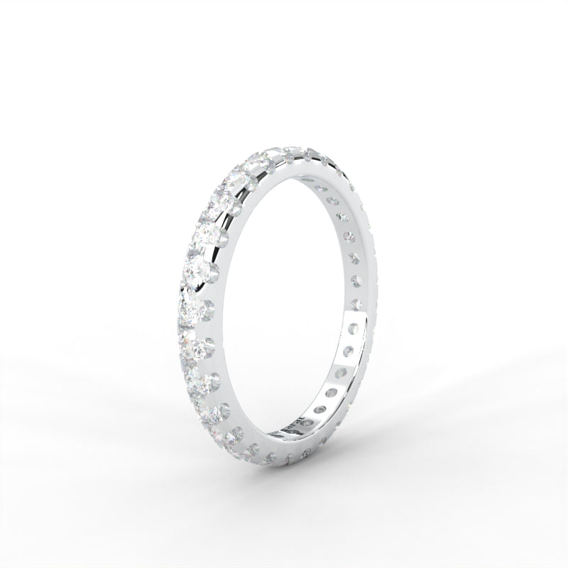 0.96 CARAT Round Moissanite Eternity Band in 14K Yellow Gold Plated