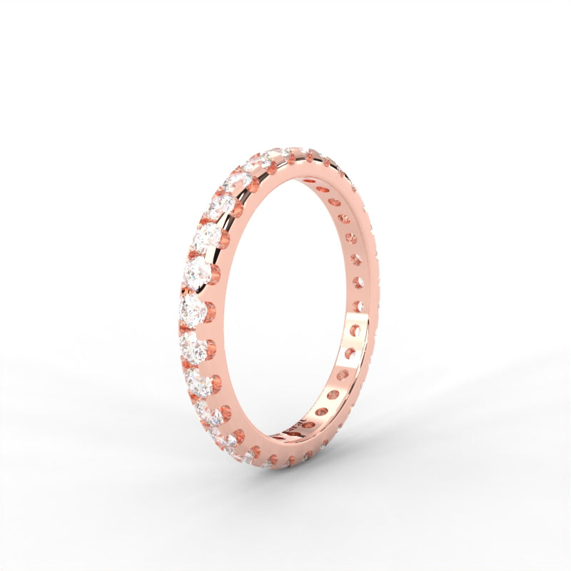 0.96 CARAT Round Moissanite Eternity Band in 14K Yellow Gold Plated