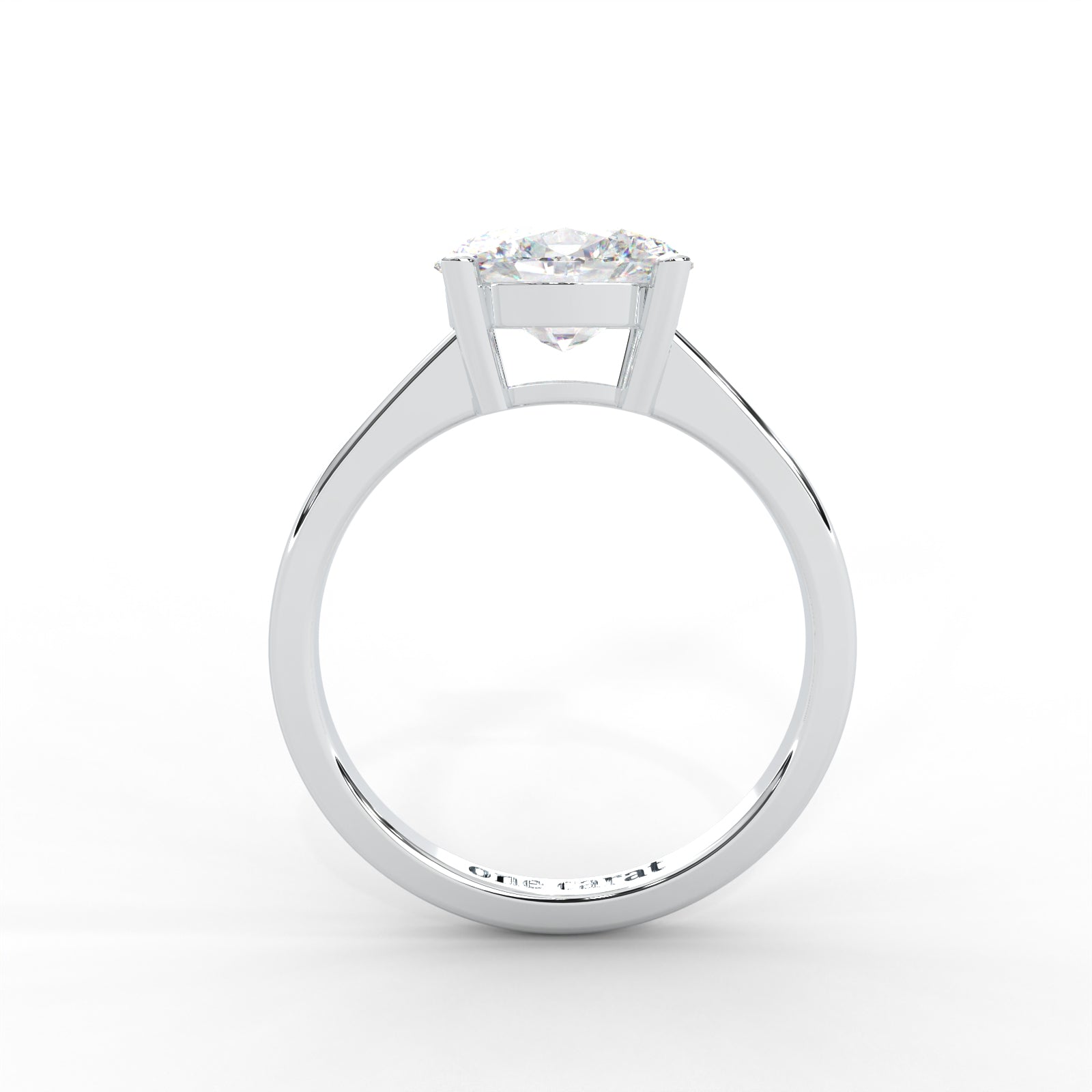 Oval Moissanite East-West Solitaire Ring - 1 CARAT in 14K Yellow Gold Plated