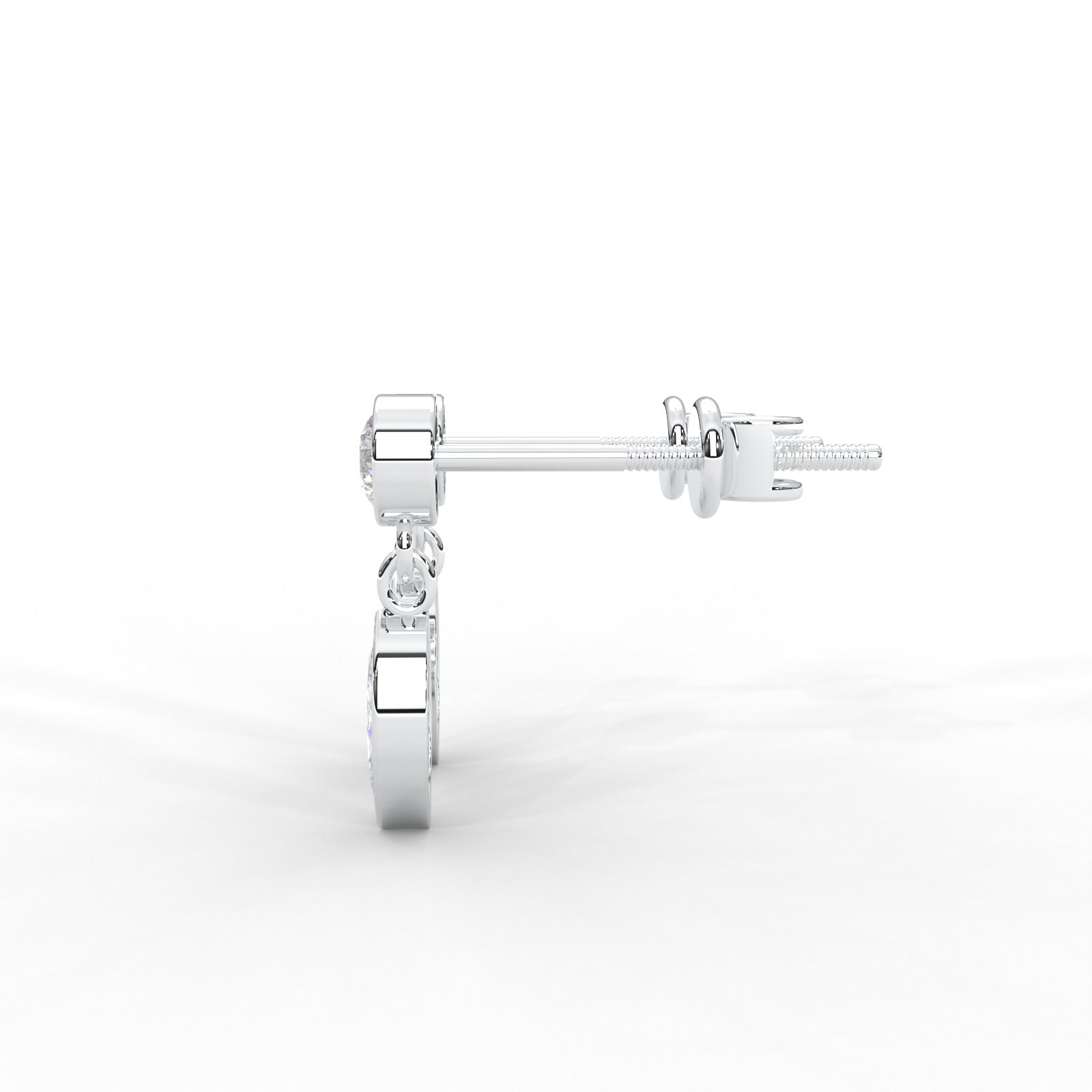 0.66 CARAT Marquise Moissanite Bezel Drop Earrings in 14K Yellow Gold Plated