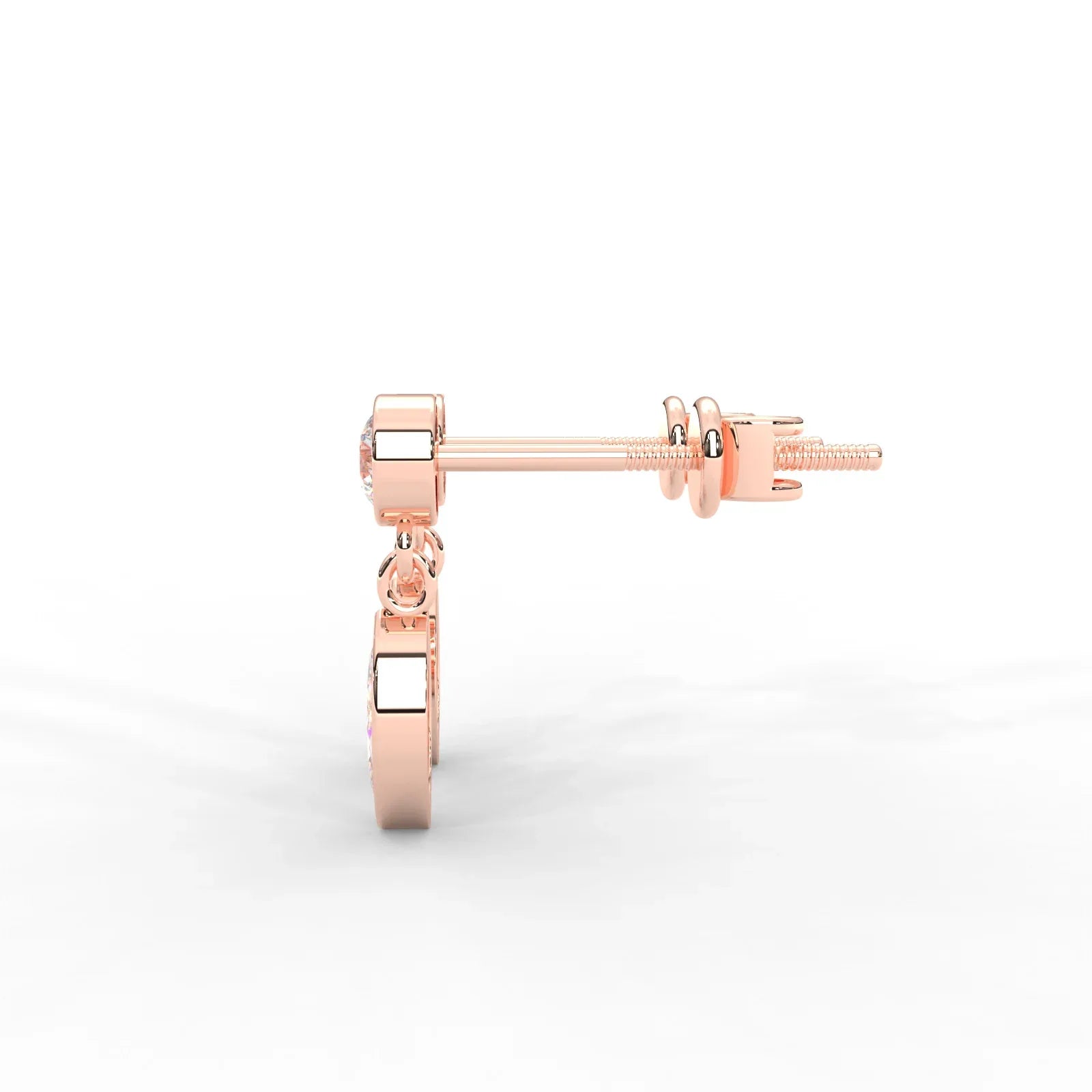 0.66 CARAT Marquise Moissanite Bezel Drop Earrings in 14K Yellow Gold Plated - One Carat