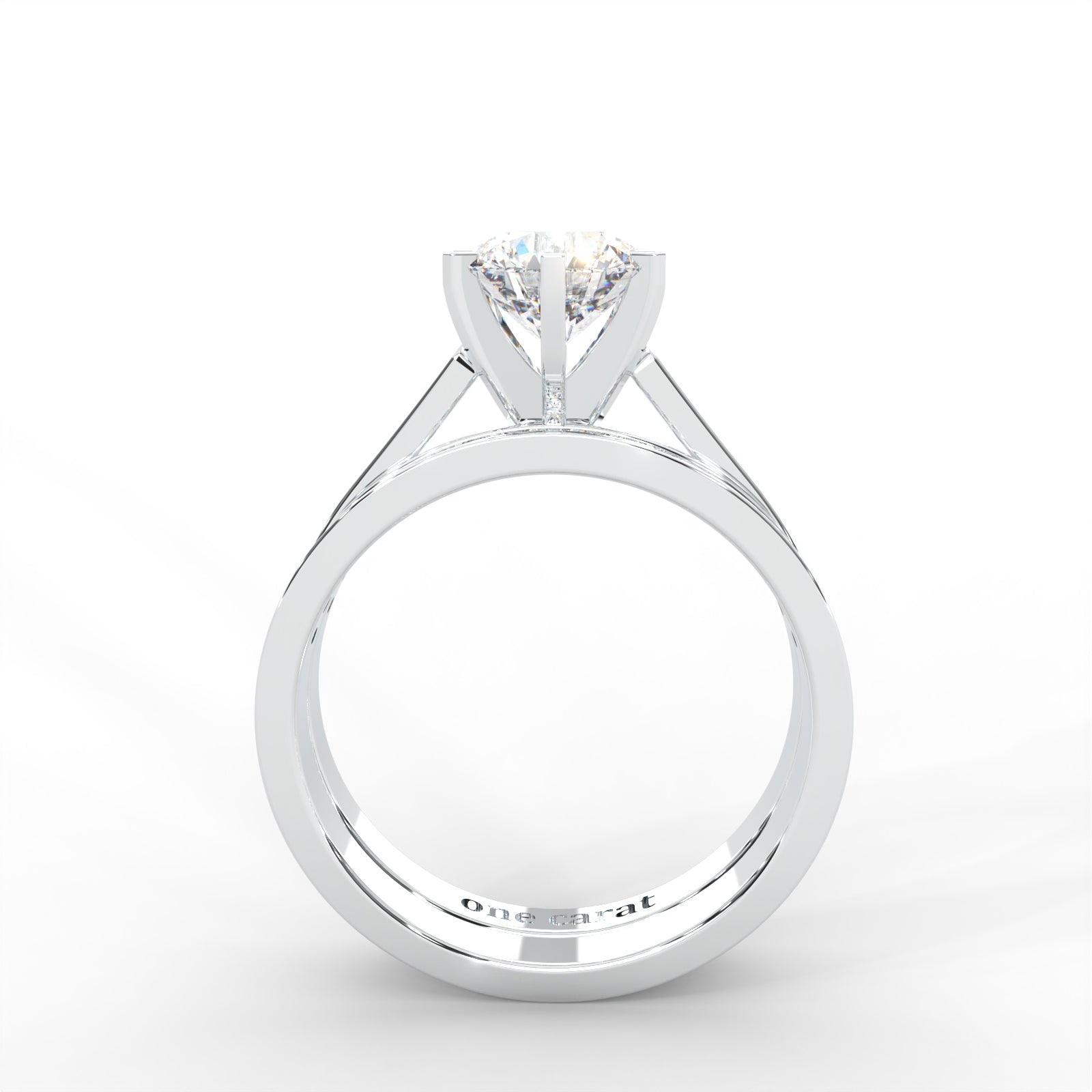 Round Moissanite Bridal Solitaire Ring Set - 1.87 CARAT, 14K Two-Tone Gold Plated