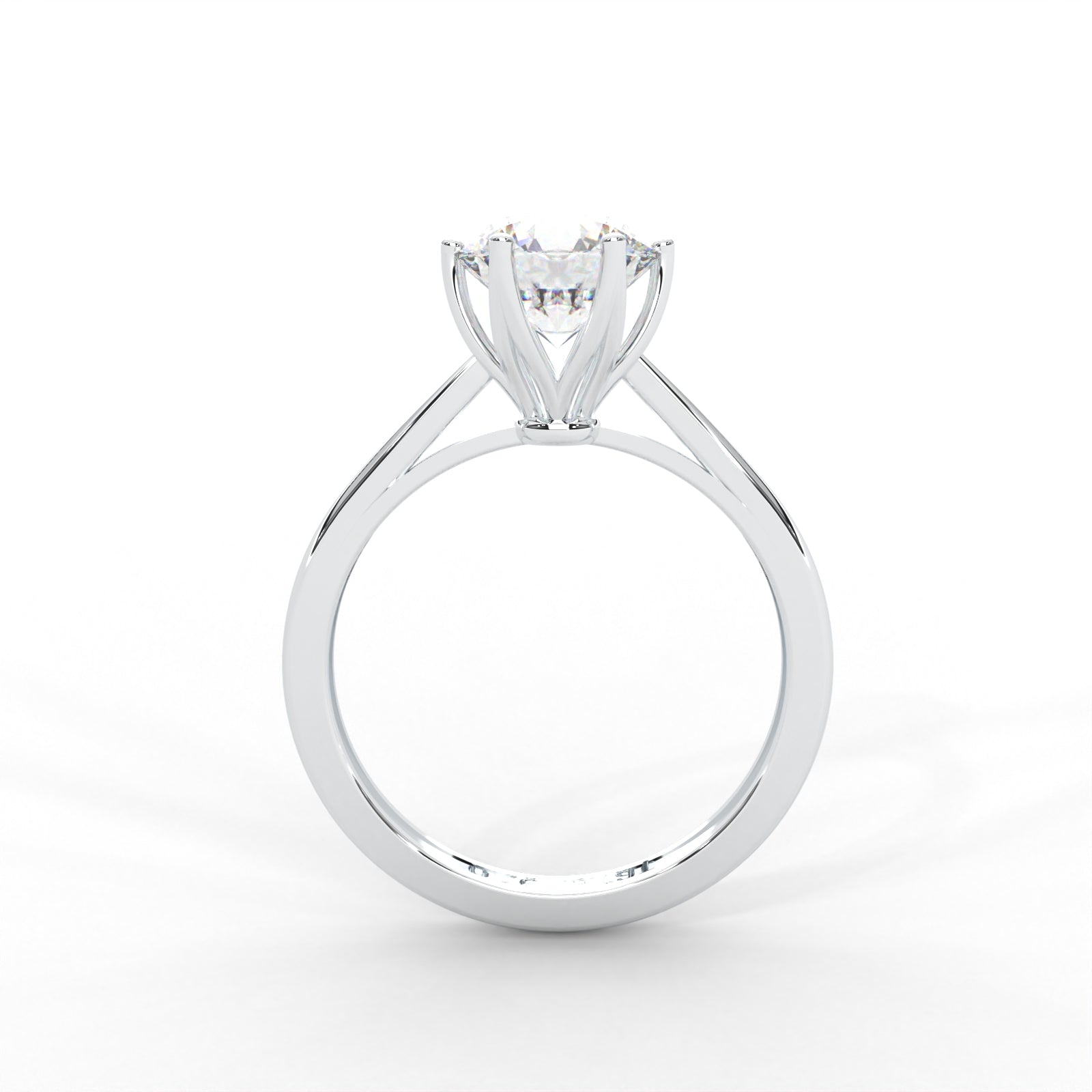 Round Moissanite Six Prong Solitaire Ring - 1.87 CTW in 14K White Gold Plated