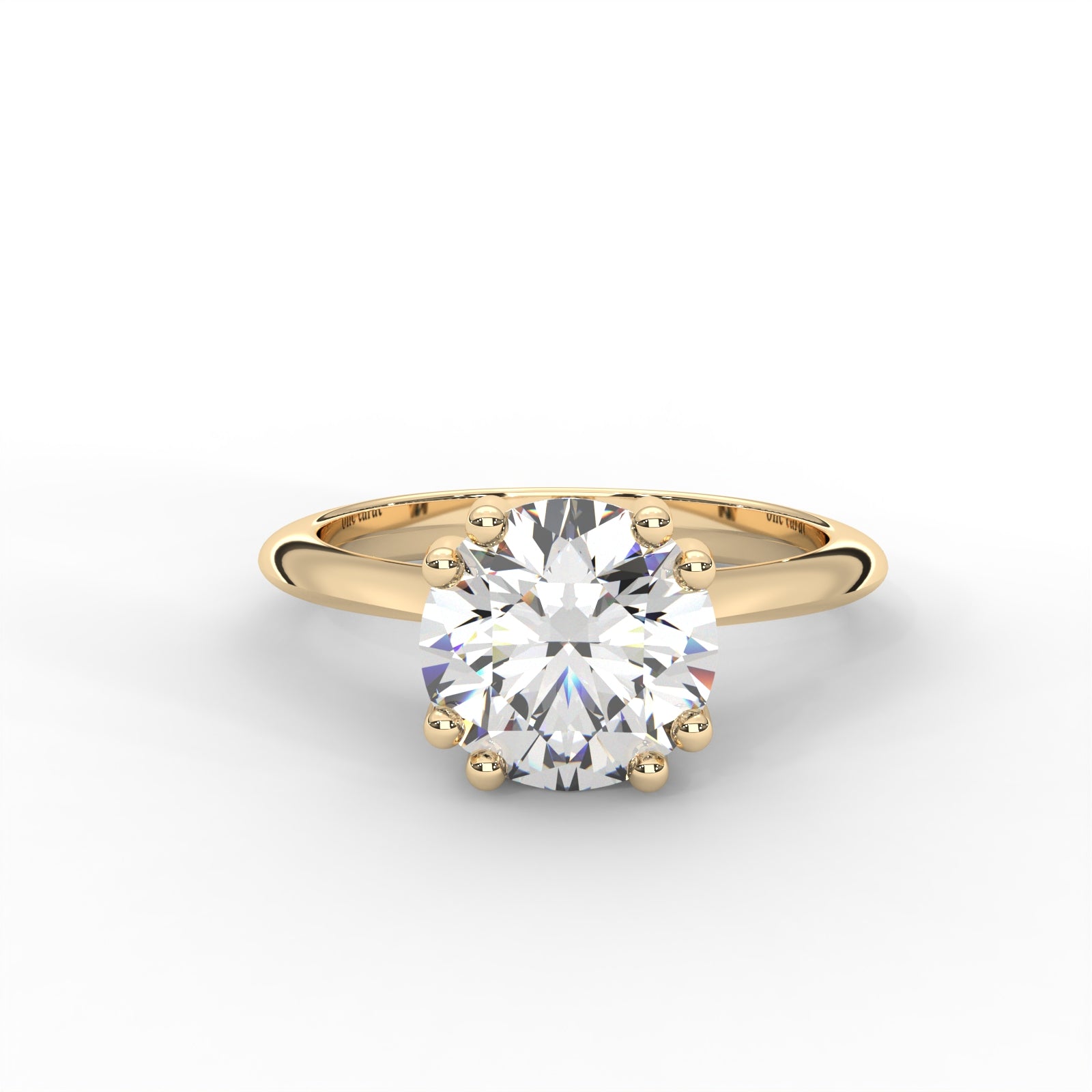 Round Moissanite Double Prong Solitaire Ring - 1 CARAT in 14K Rose Gold Plated