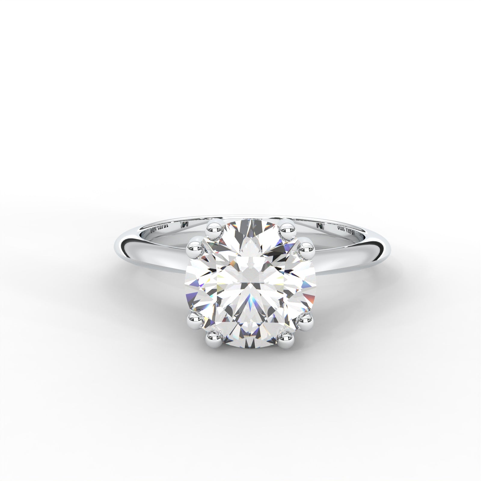 Round Moissanite Double Prong Solitaire Ring - 1 CARAT in 14K Rose Gold Plated