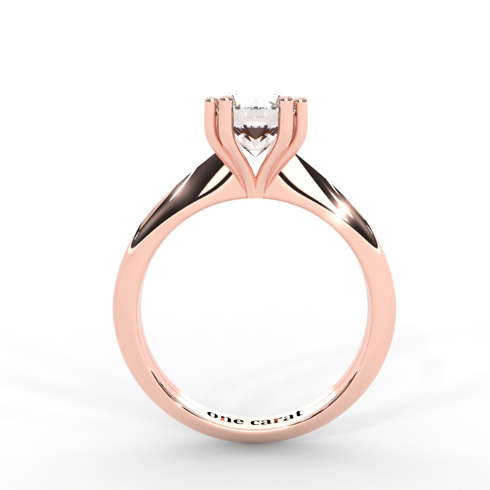Round Moissanite Double Prong Solitaire Ring - 1 CARAT in 14K Rose Gold Plated