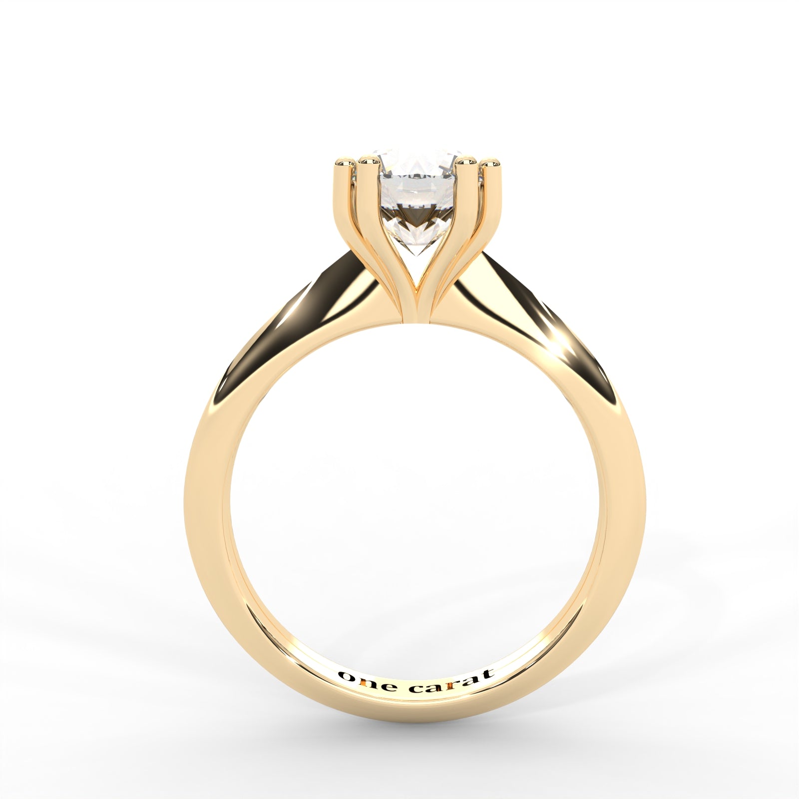 Round Moissanite Double Prong Solitaire Ring - 1 CARAT in 14K Rose Gold Plated