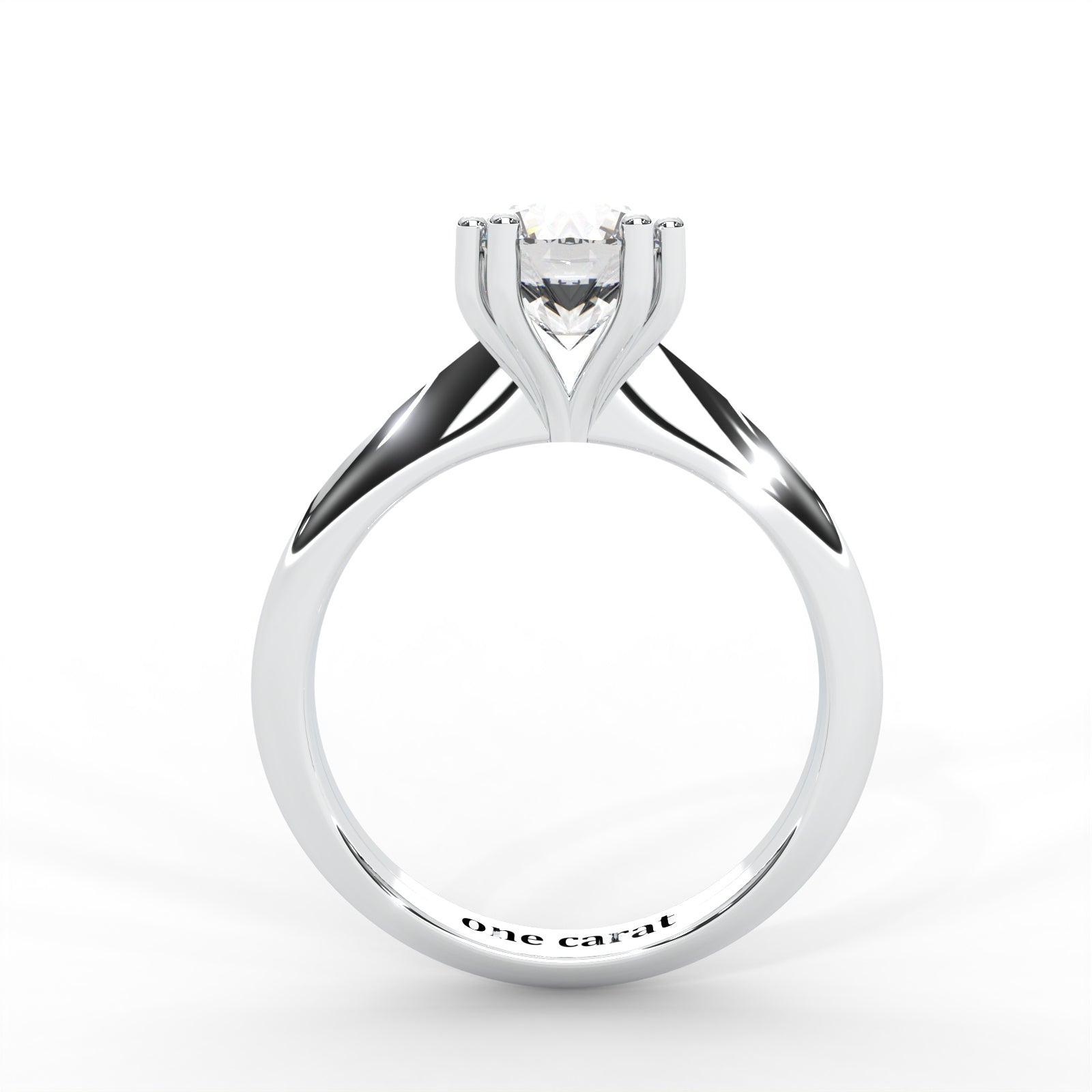 Round Moissanite Double Prong Solitaire Ring - 1 CARAT in 14K Rose Gold Plated