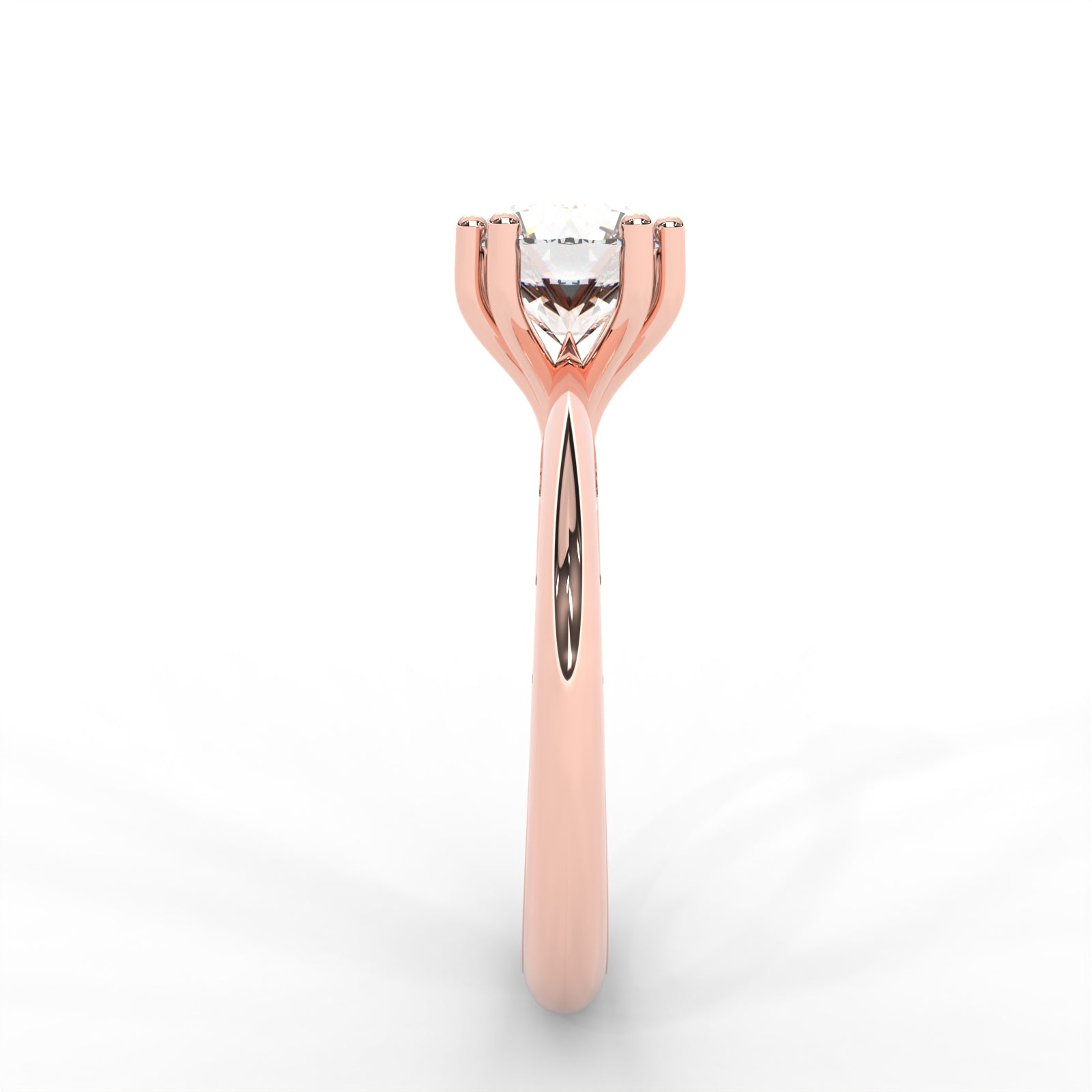 Round Moissanite Double Prong Solitaire Ring - 1 CARAT in 14K Rose Gold Plated