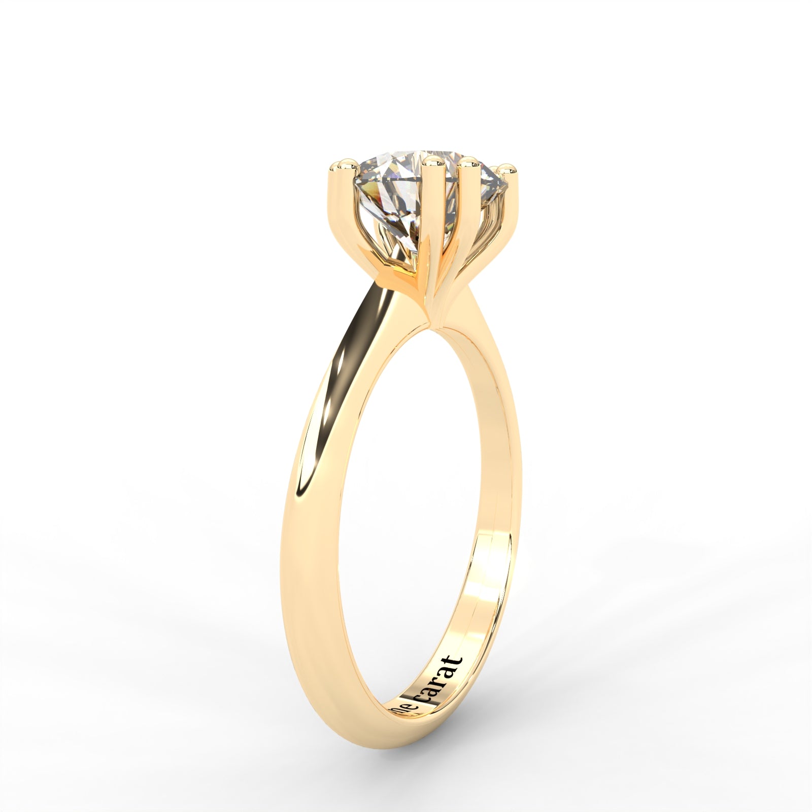 Round Moissanite Double Prong Solitaire Ring - 1 CARAT in 14K Rose Gold Plated