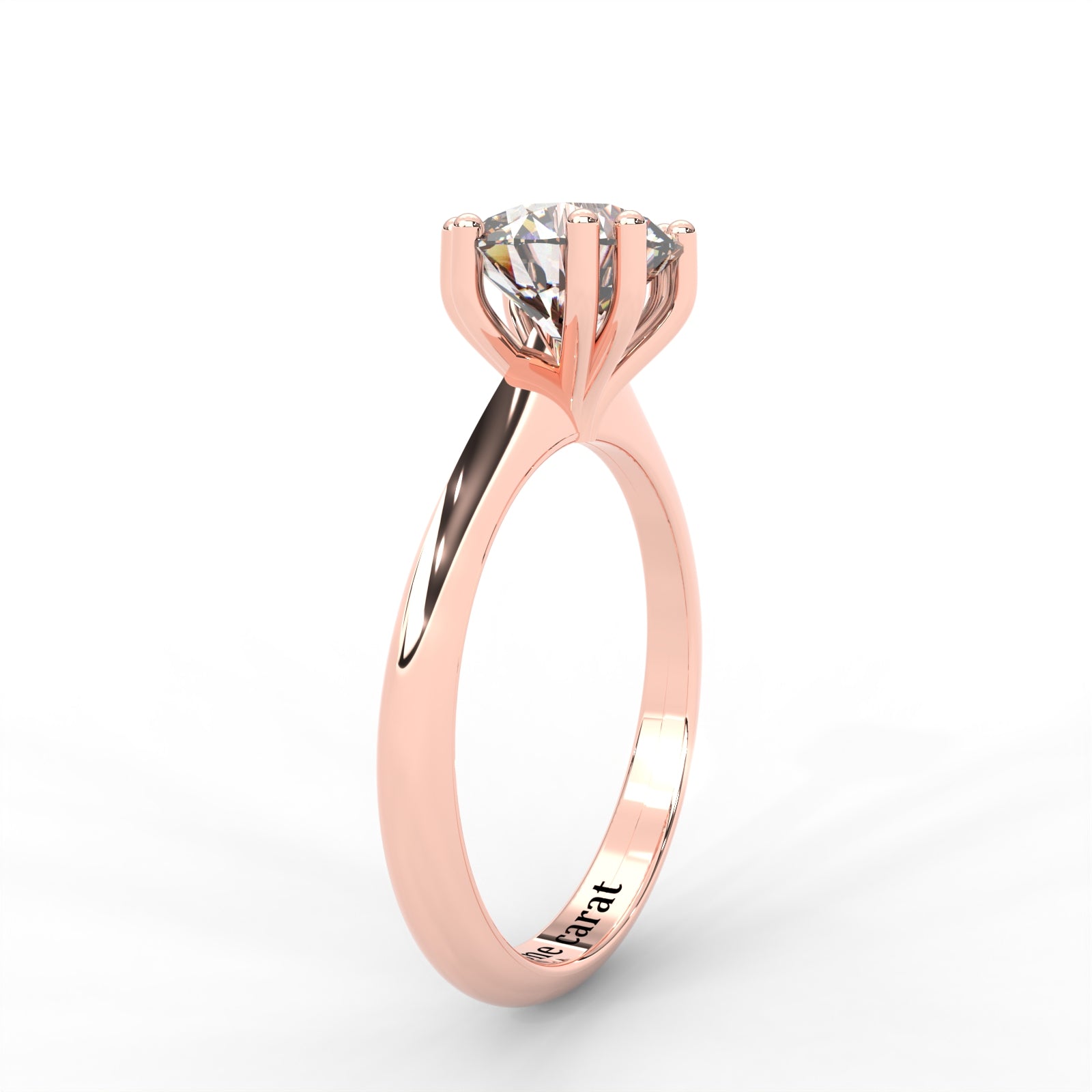 Round Moissanite Double Prong Solitaire Ring - 1 CARAT in 14K Rose Gold Plated