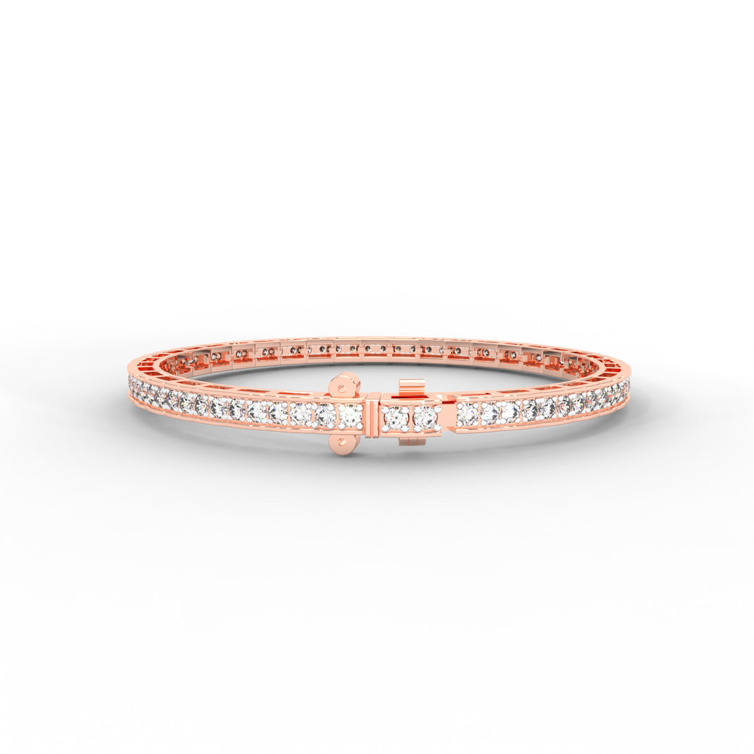1.71 CARAT Round Moissanite Tennis Bracelet in 14K White Gold Plated