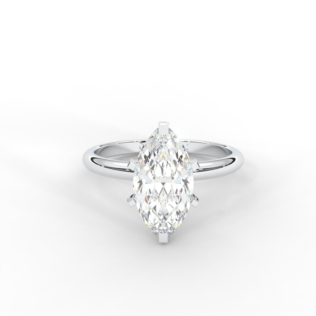 Marquise Moissanite Solitaire Ring - 1 CARAT in 14K Two-Tone Gold Plated