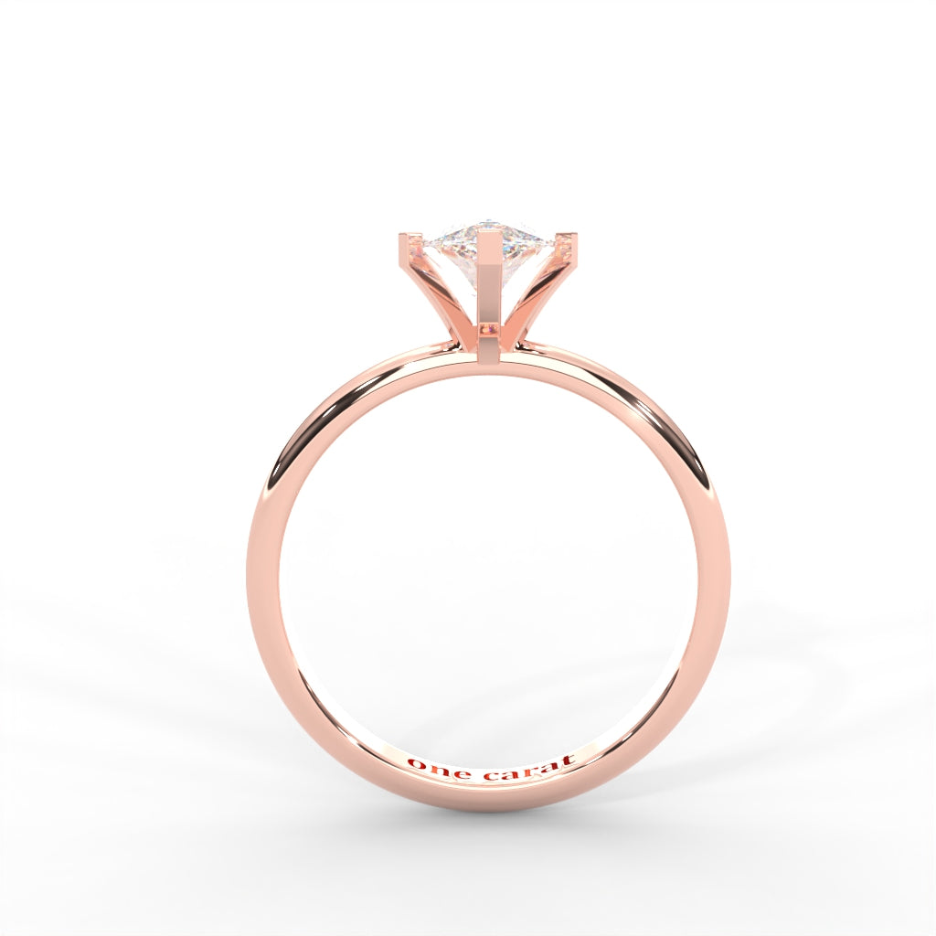 Marquise Moissanite Solitaire Ring - 1 CARAT in 14K Two-Tone Gold Plated