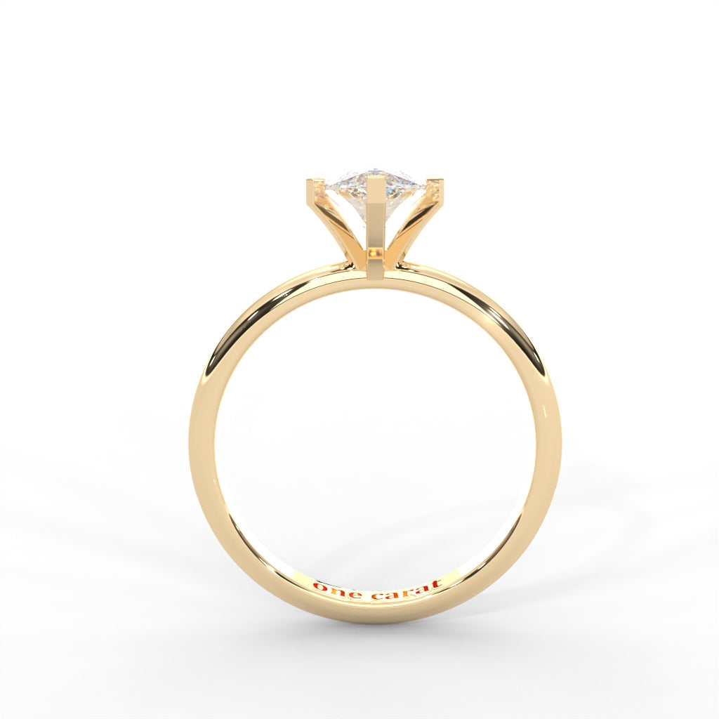 Marquise Moissanite Solitaire Ring - 1 CARAT in 14K Two-Tone Gold Plated