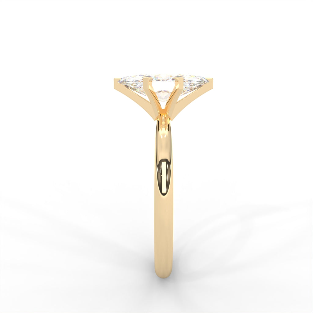 Marquise Moissanite Solitaire Ring - 1 CARAT in 14K Two-Tone Gold Plated