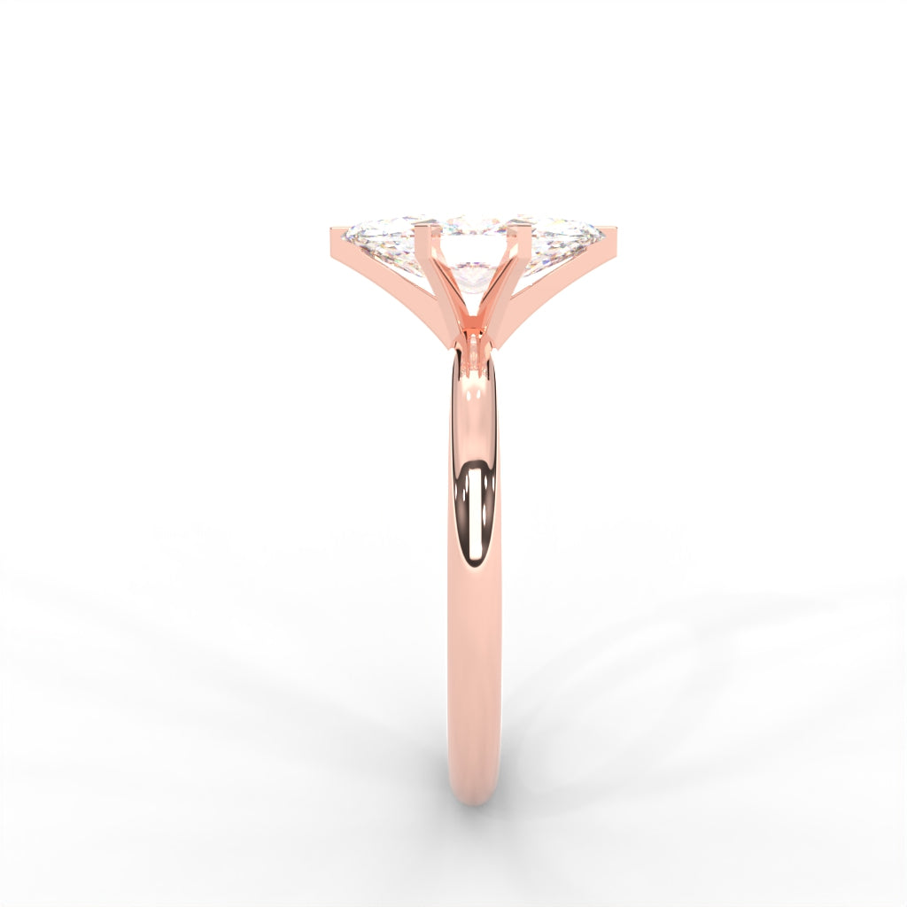 Marquise Moissanite Solitaire Ring - 1 CARAT in 14K Two-Tone Gold Plated