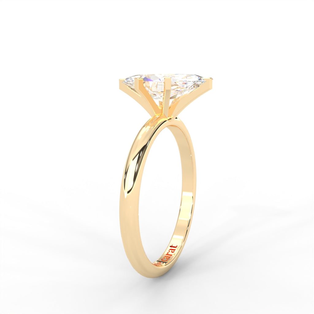 Marquise Moissanite Solitaire Ring - 1 CARAT in 14K Two-Tone Gold Plated