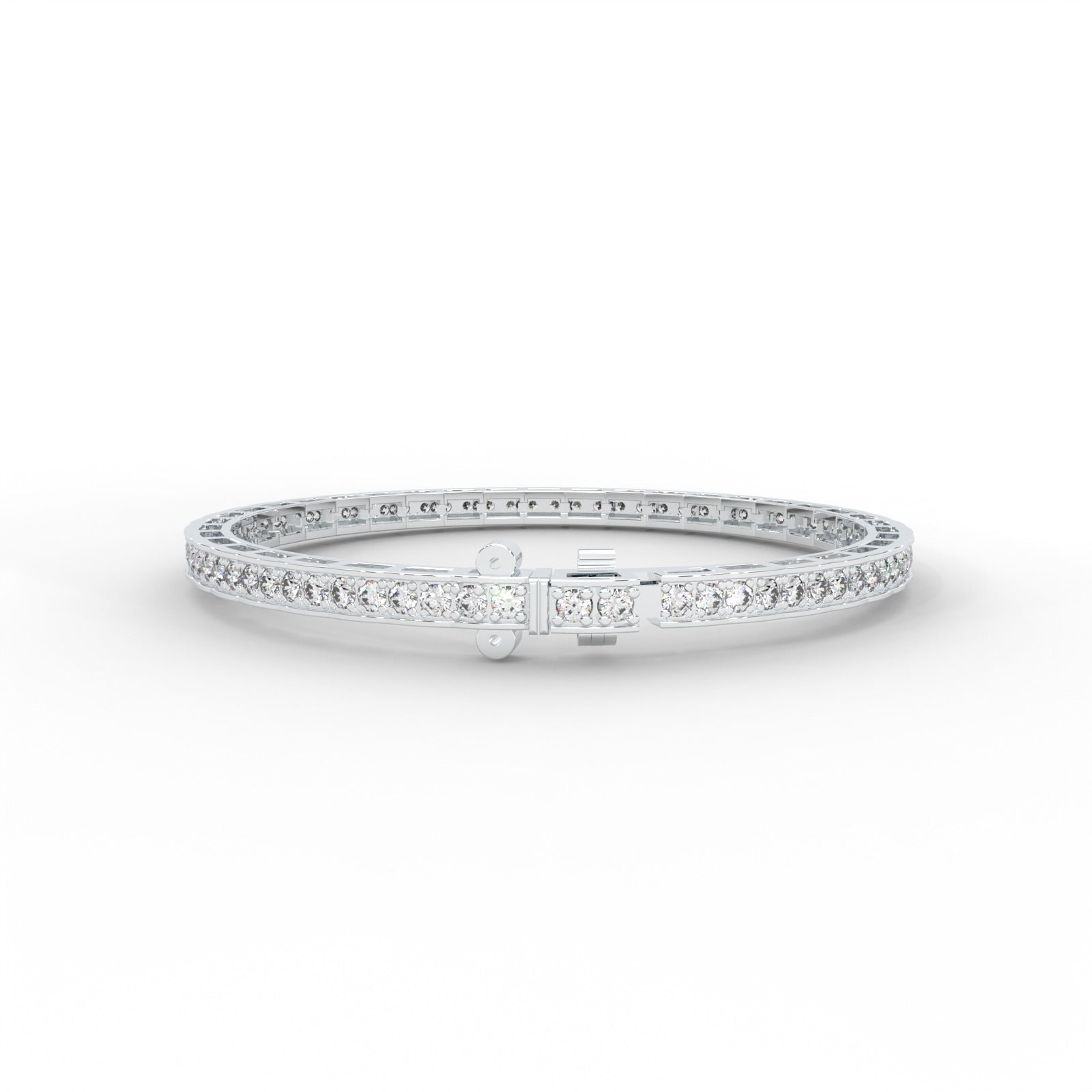 1.71 CARAT Round Moissanite Tennis Bracelet in 14K White Gold Plated