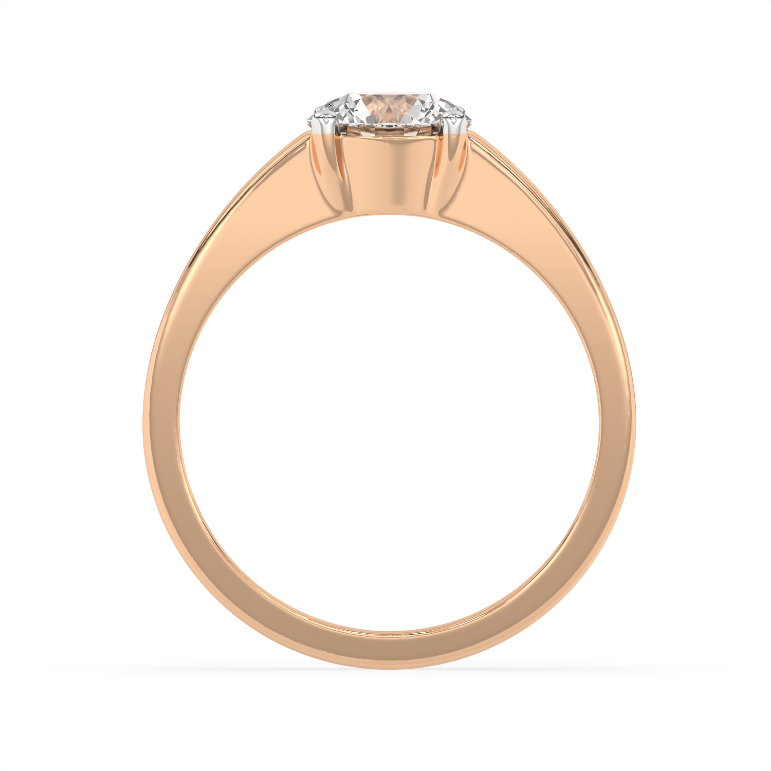 1.2 CT Round Cut Moissanite Men's Signet Ring with 7mm Solitaire in 925 Sterling Silver with 14K Gold Vermeil Plating