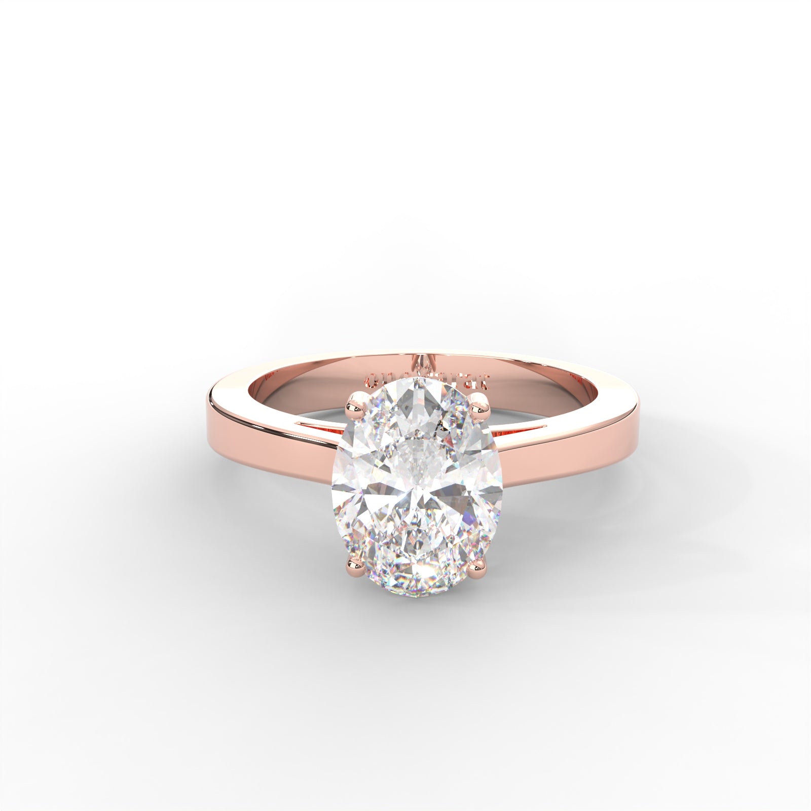 Oval Moissanite Solitaire Ring - 1 CARAT in 14K Yellow Gold Plated