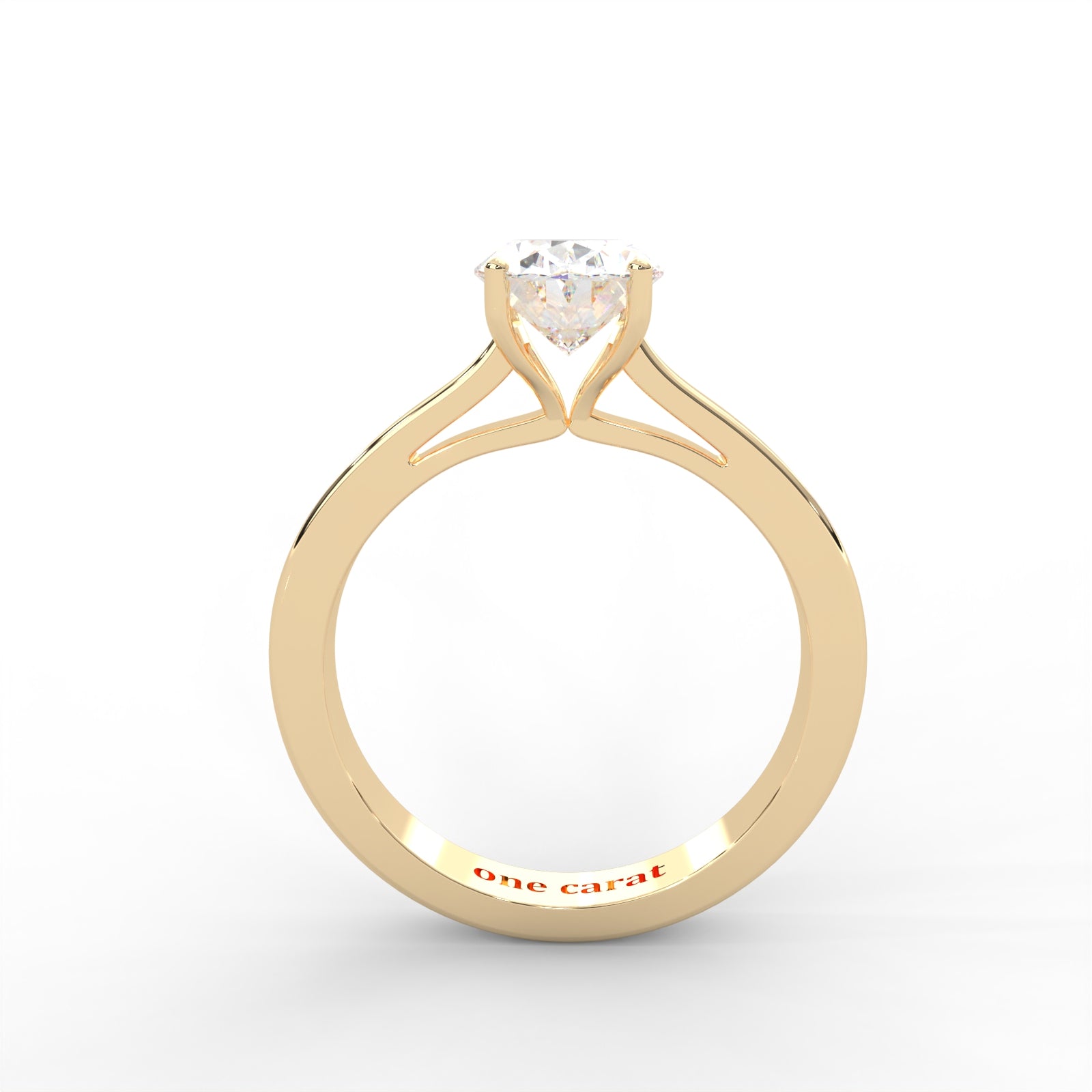 Oval Moissanite Solitaire Ring - 1 CARAT in 14K Yellow Gold Plated