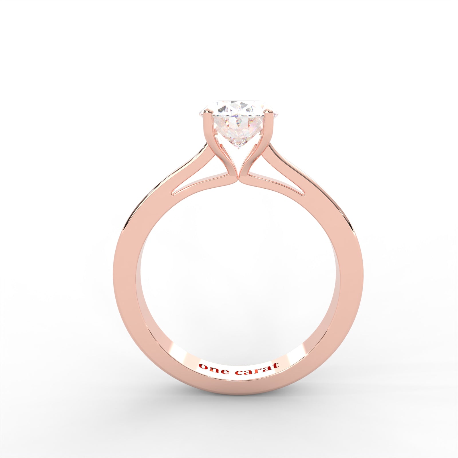 Oval Moissanite Solitaire Ring - 1 CARAT in 14K Yellow Gold Plated