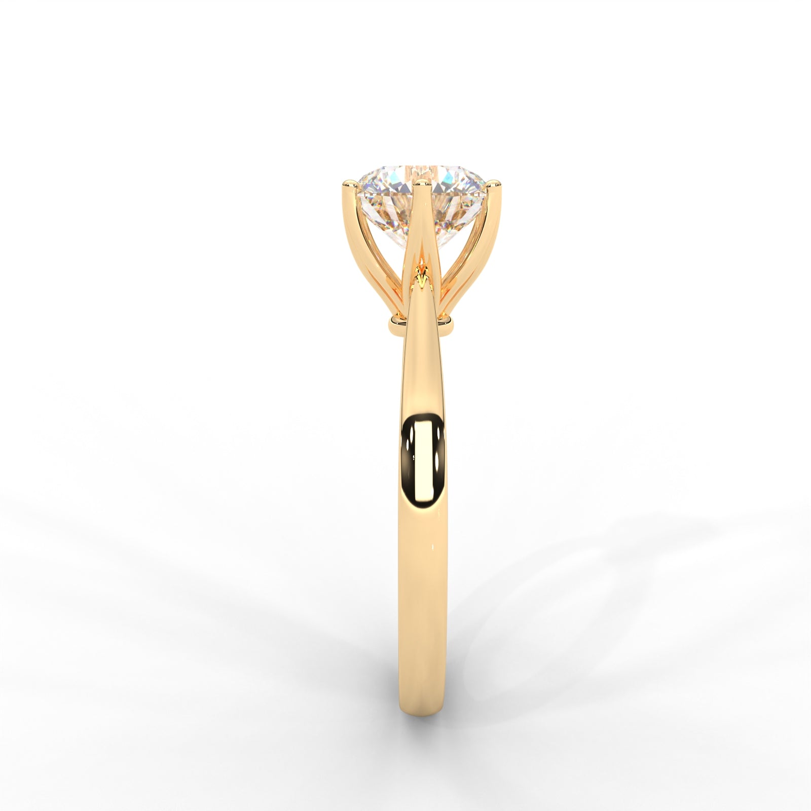 Round Moissanite Six Prong Solitaire Ring - 1.87 CTW in 14K White Gold Plated