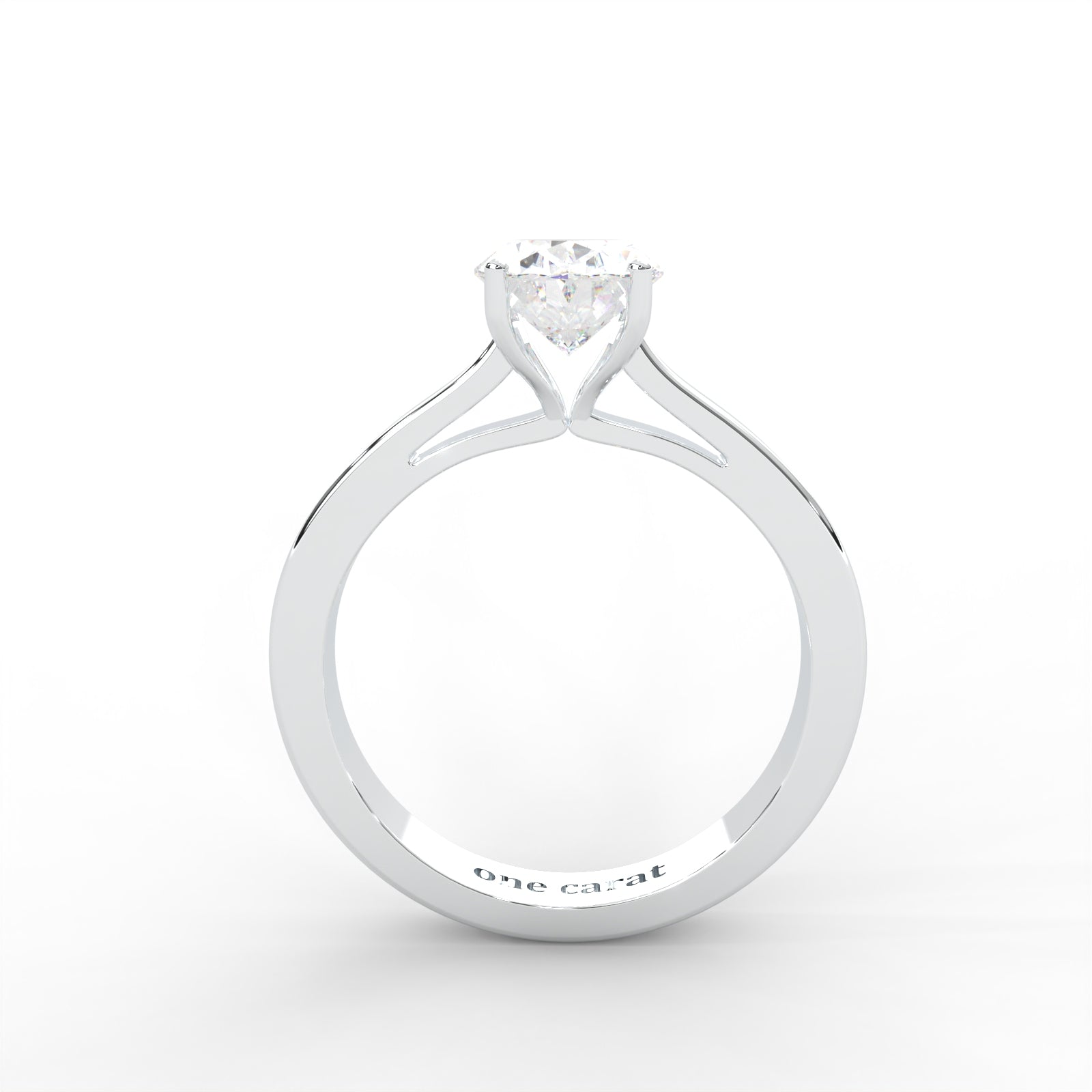 Oval Moissanite Solitaire Ring - 1 CARAT in 14K Yellow Gold Plated