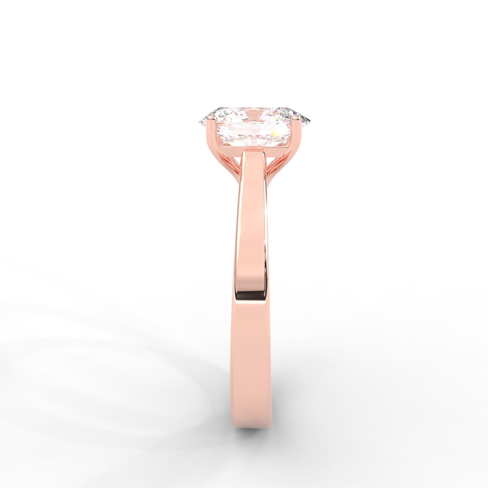 Oval Moissanite Solitaire Ring - 1 CARAT in 14K Yellow Gold Plated