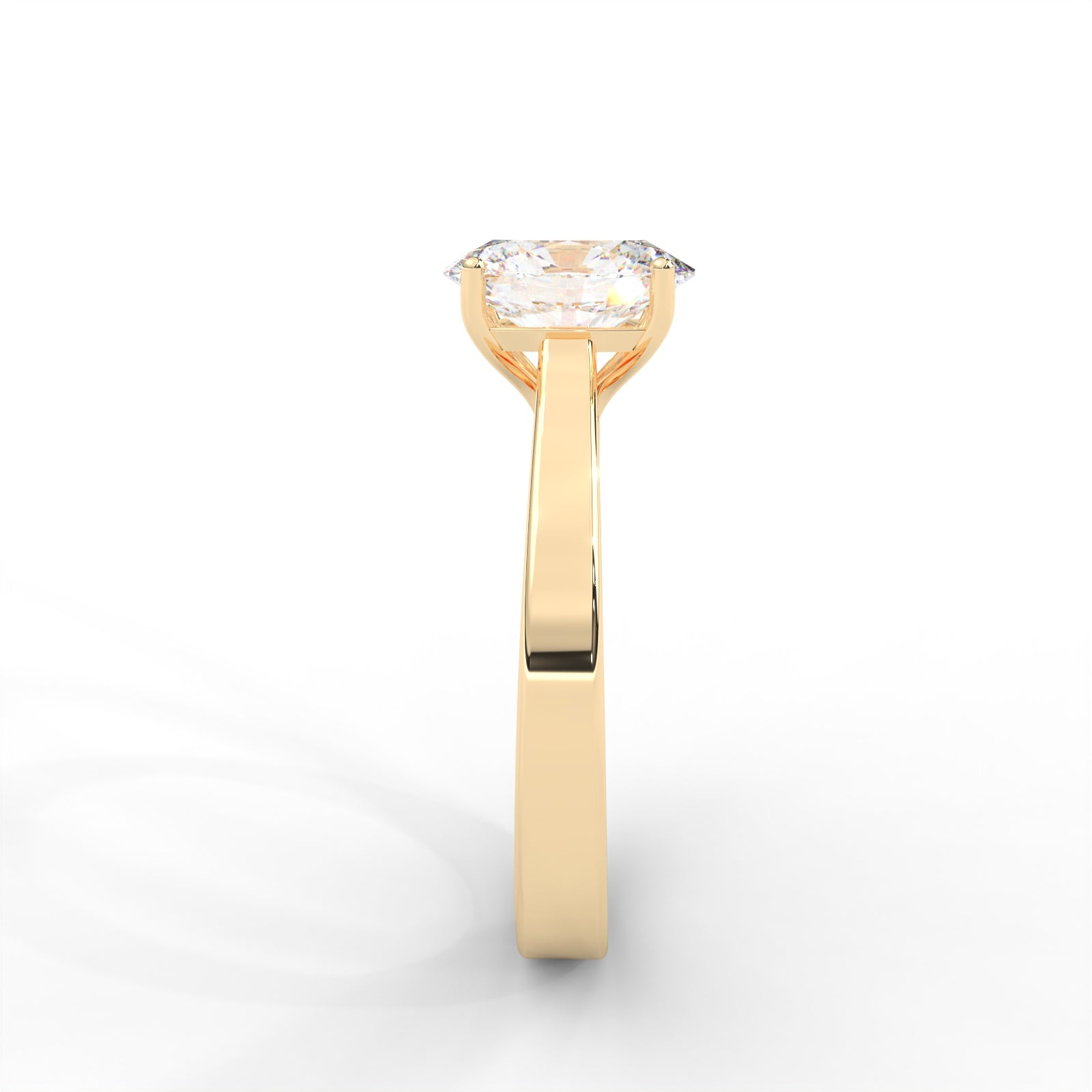 Oval Moissanite Solitaire Ring - 1 CARAT in 14K Yellow Gold Plated