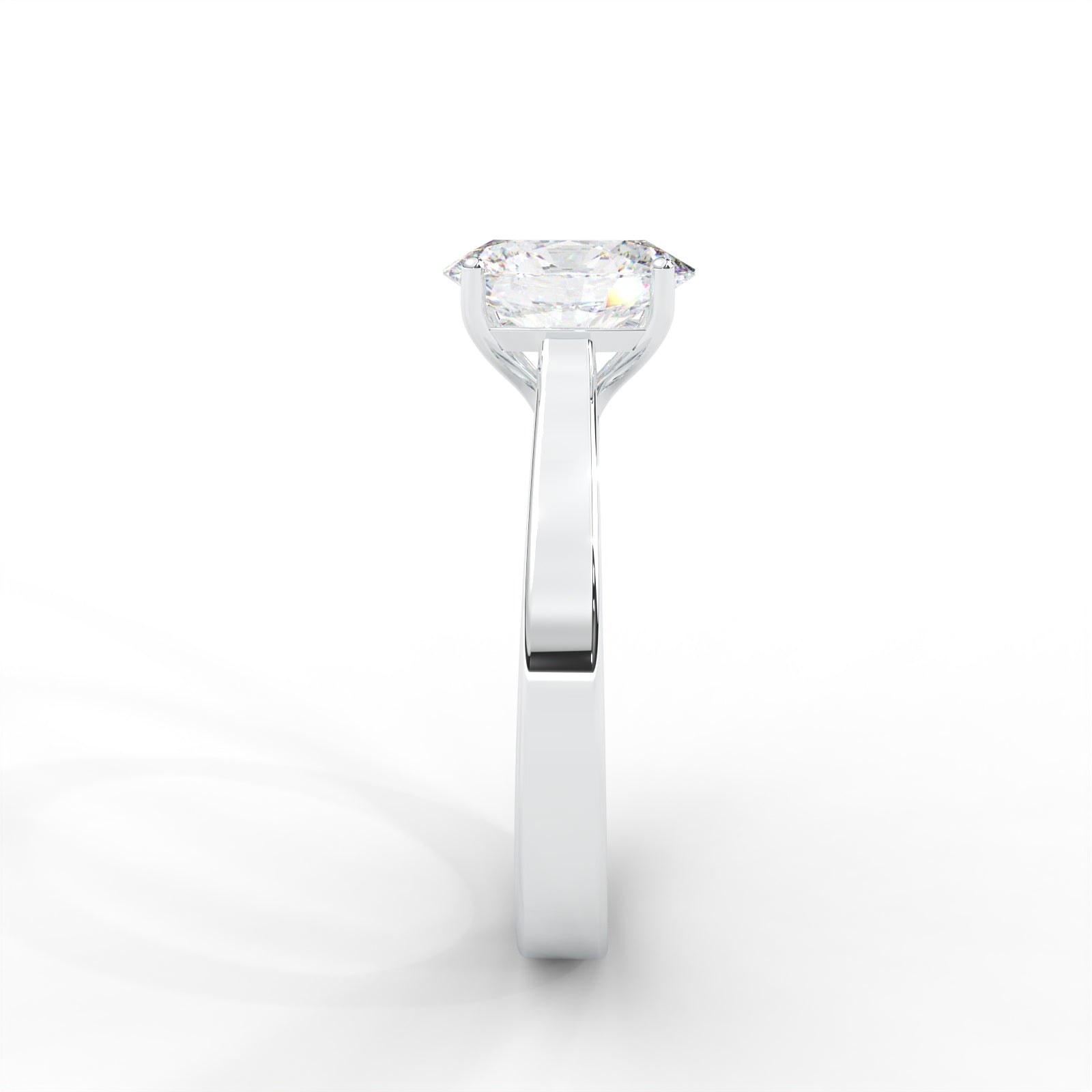 Oval Moissanite Solitaire Ring - 1 CARAT in 14K Yellow Gold Plated