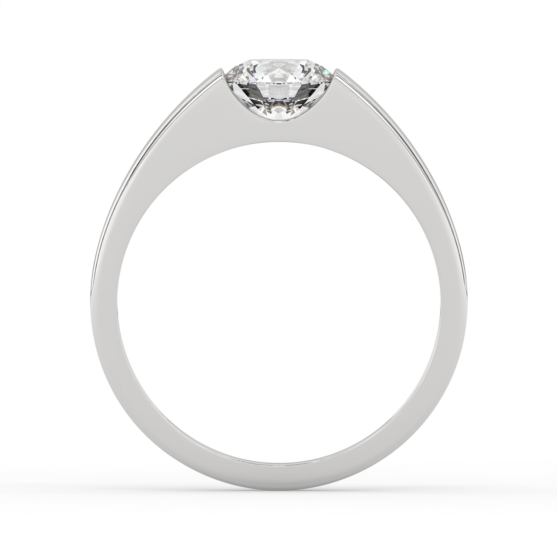 0.85 CT Round Cut Moissanite Men's Signet Ring with 6mm Solitaire in 925 Sterling Silver with 14K Gold Vermeil Plating