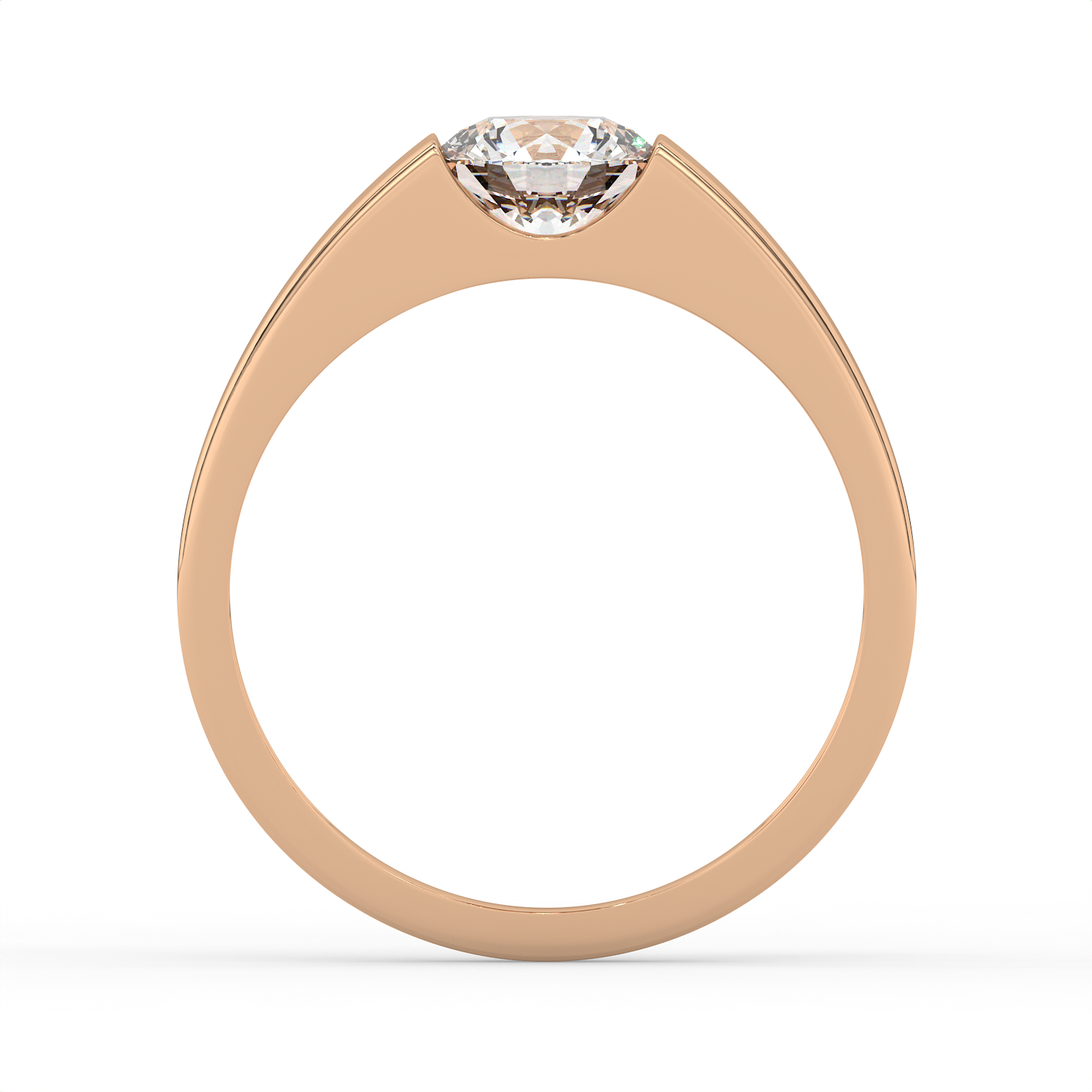 0.85 CT Round Cut Moissanite Men's Signet Ring with 6mm Solitaire in 925 Sterling Silver with 14K Gold Vermeil Plating