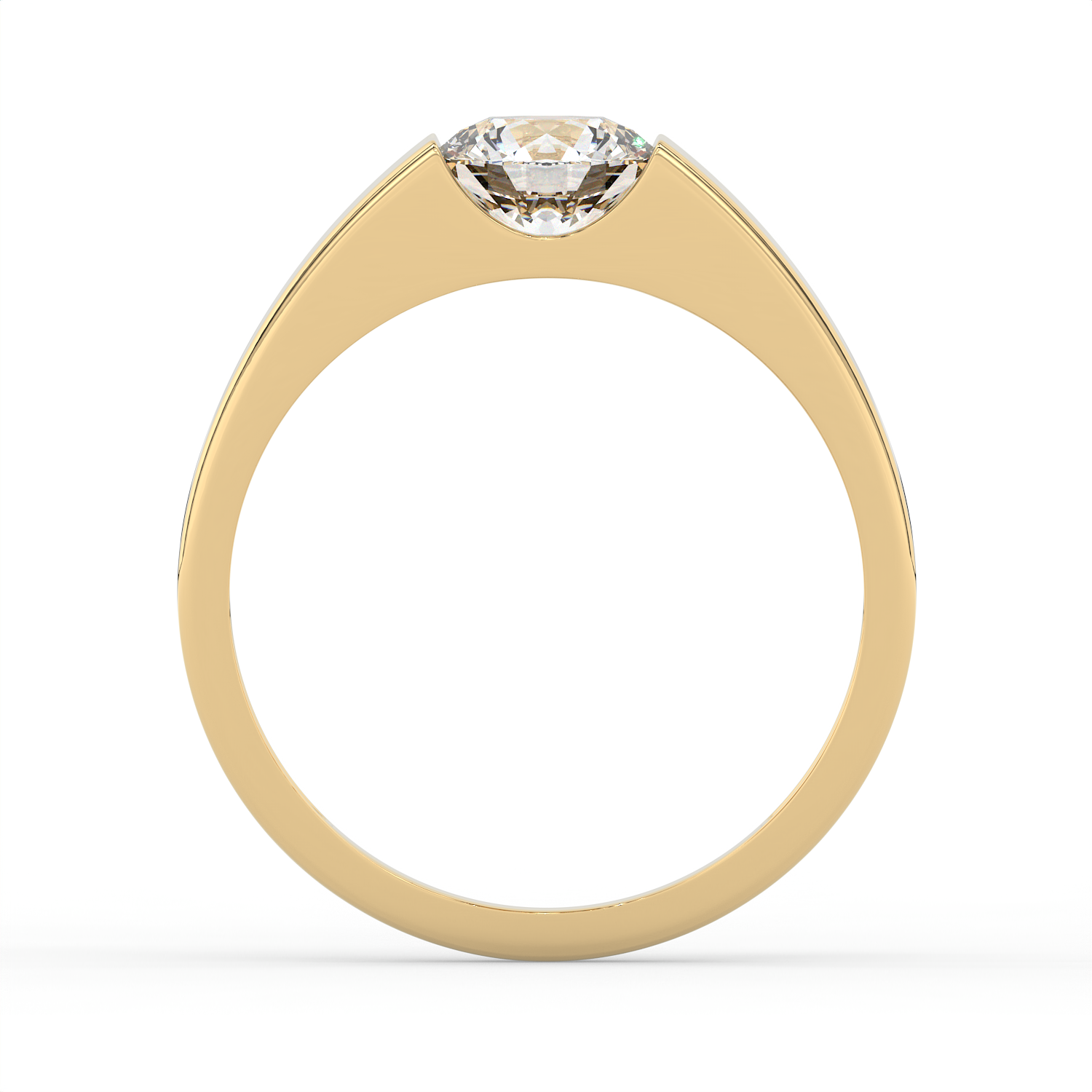0.85 CT Round Cut Moissanite Men's Signet Ring with 6mm Solitaire in 925 Sterling Silver with 14K Gold Vermeil Plating