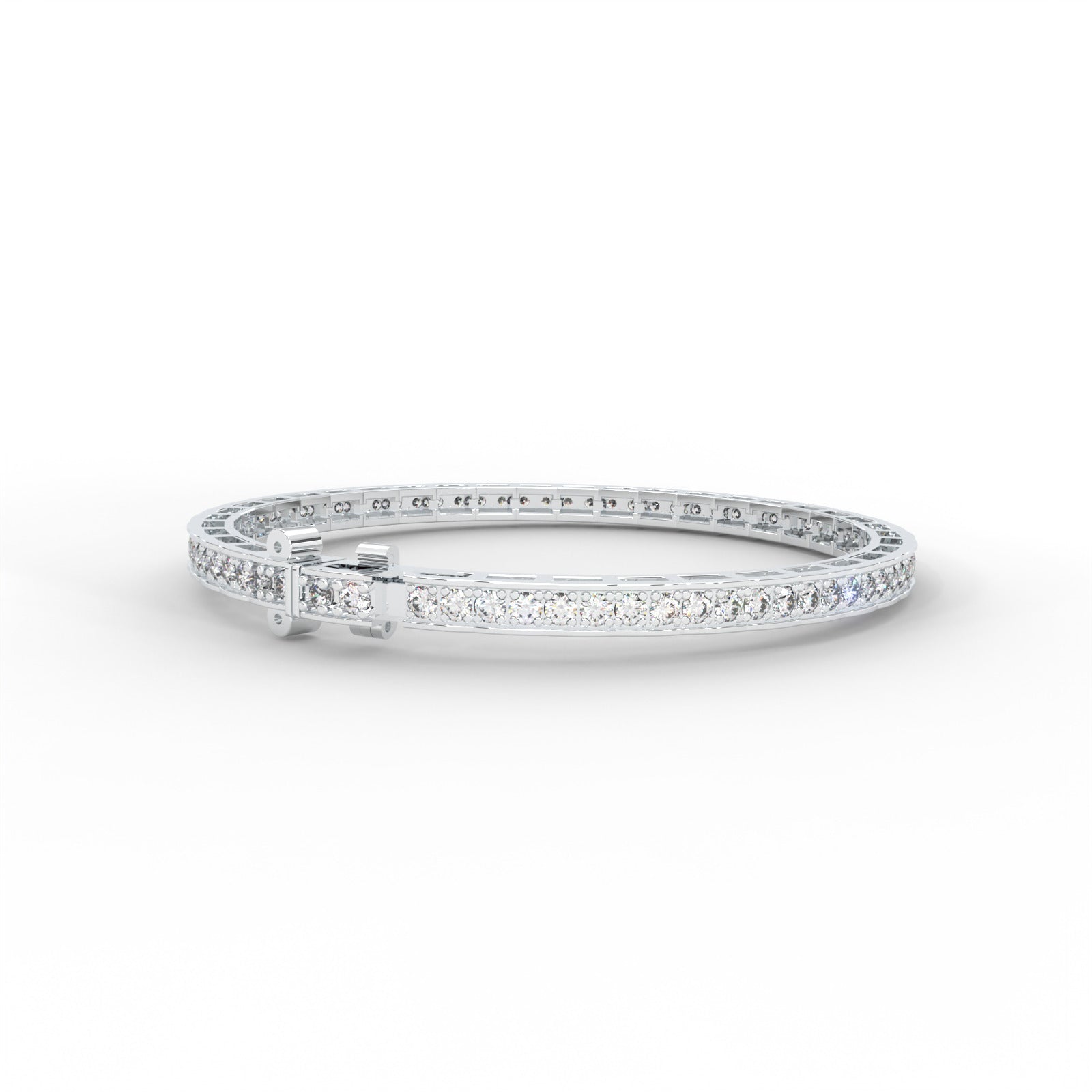 1.71 CARAT Round Moissanite Tennis Bracelet in 14K White Gold Plated
