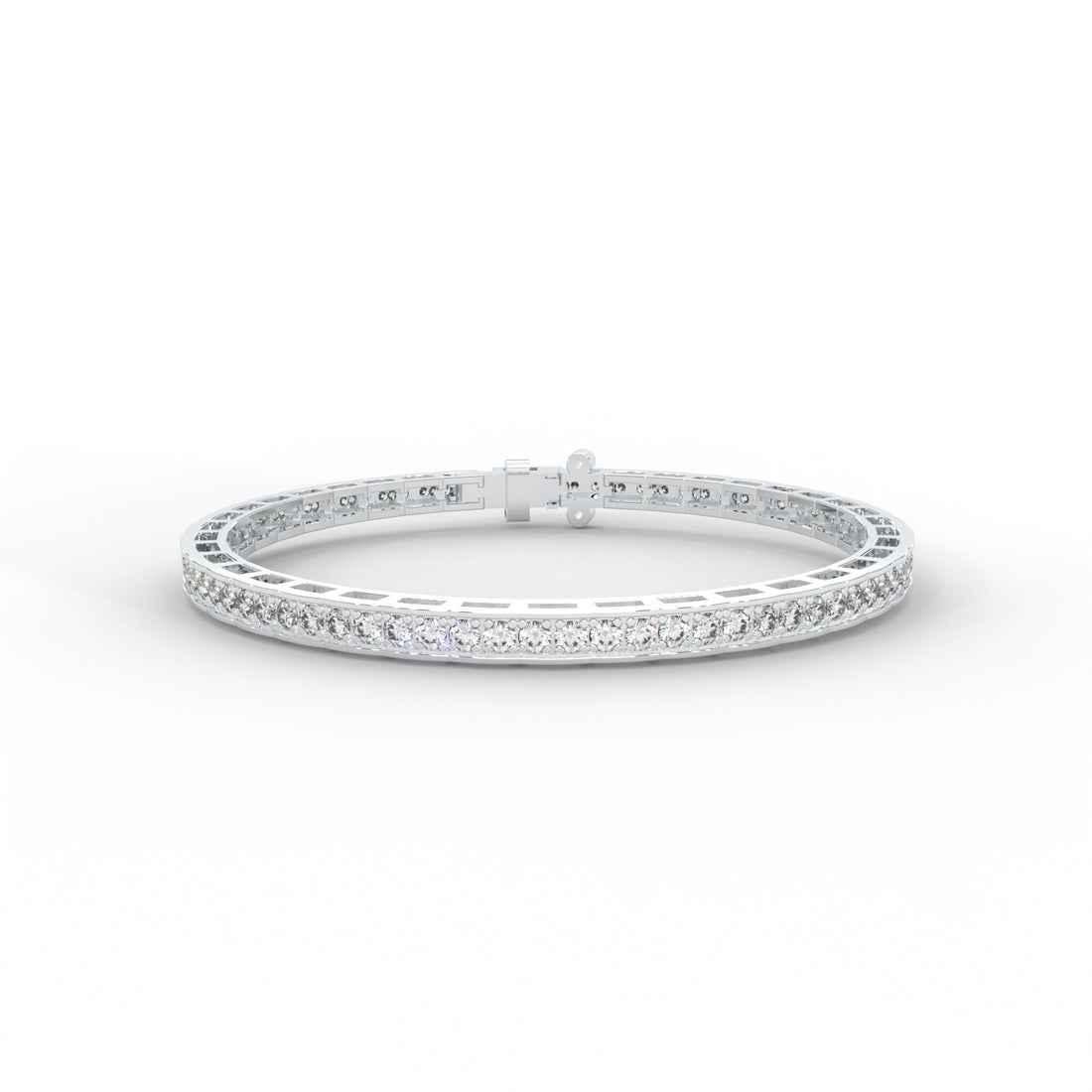 1.71 CARAT Round Moissanite Tennis Bracelet in 14K White Gold Plated
