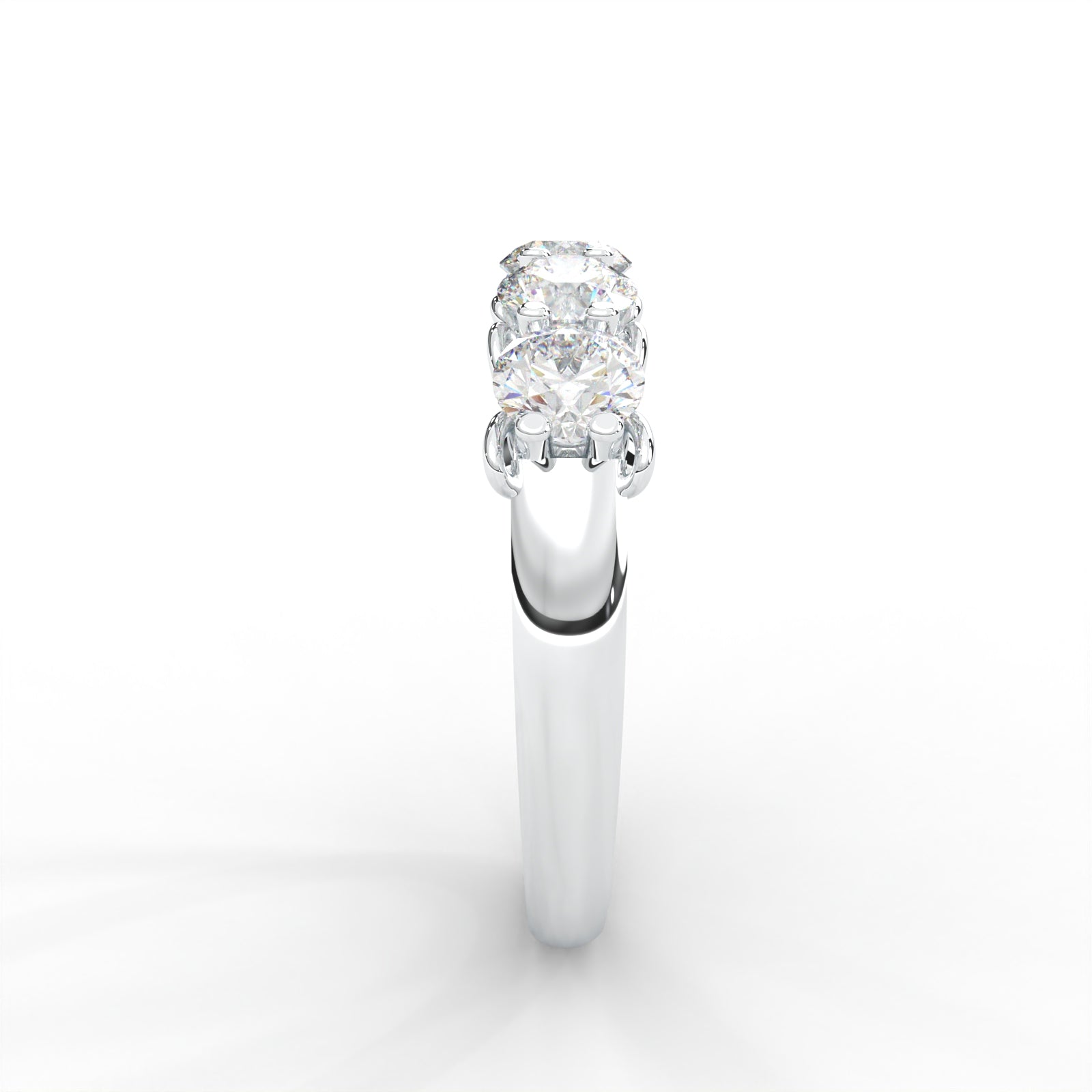 0.84 CARAT Round Moissanite Five Stone Wedding Band in 14K Rose Gold Plated