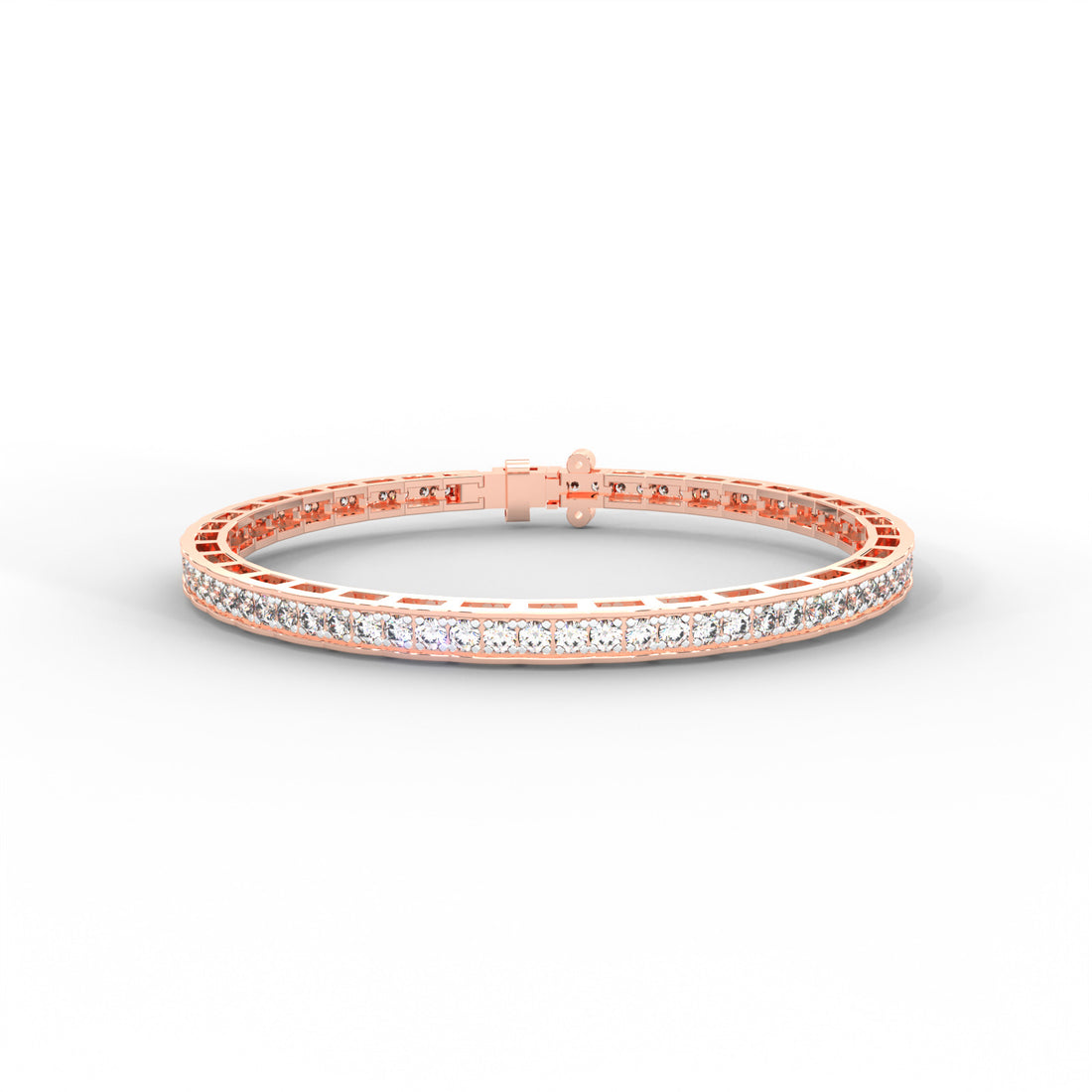 1.71 CARAT Round Moissanite Tennis Bracelet in 14K White Gold Plated